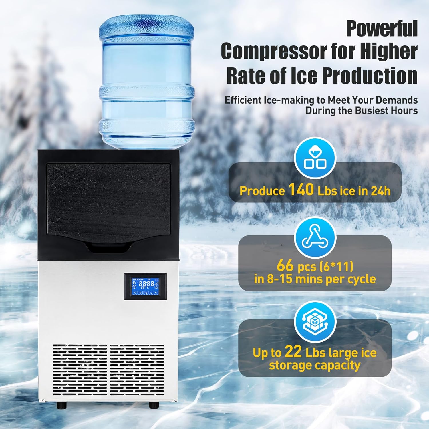 Qeetex LHF-ZBJ-PHO-1085YGOB Commercial-Ice-Makers - View #4