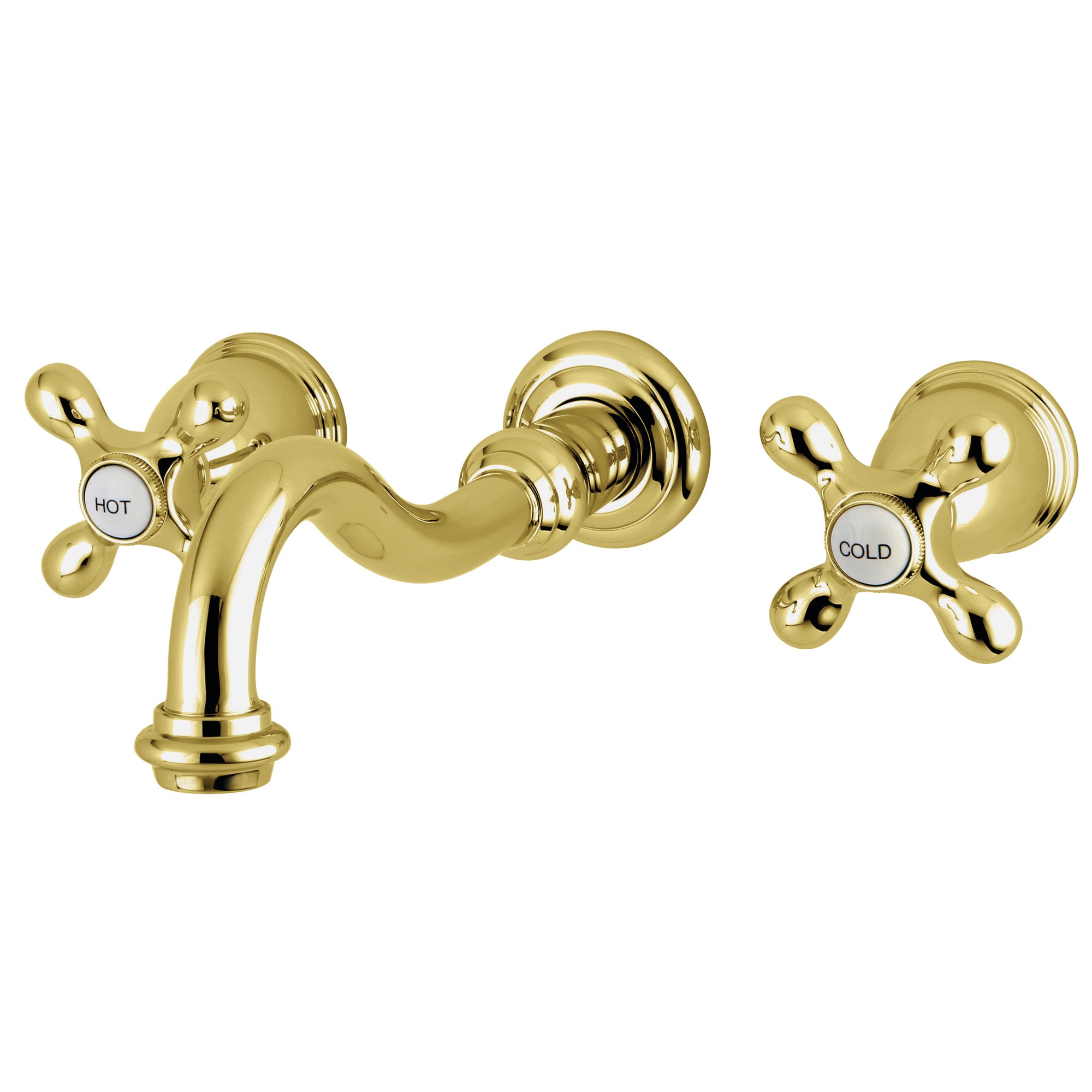 Kingston Brass WLKS3022AX Restoration Polished brass 2-handle Wall-mount Low-arc Bathtub Faucet ( Valve Included )