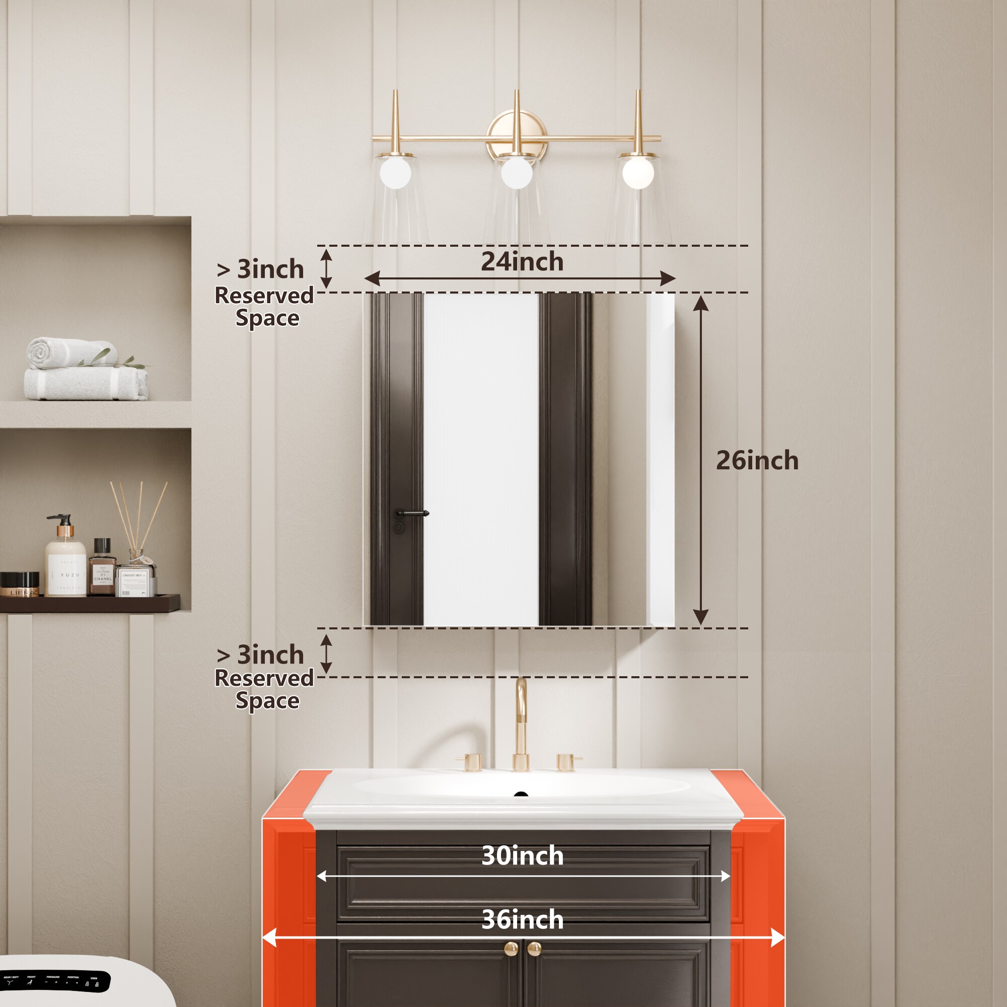 ExBrite KDMC2426V18SL Bathroom-Medicine-Cabinets - View #5