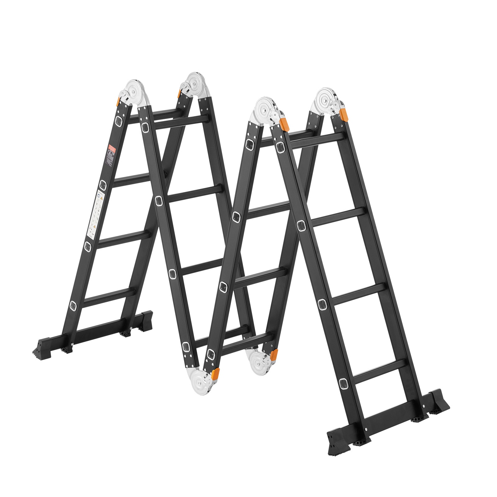 VEVOR Multi-Purpose Folding Ladder  7-in-1 Tall Extension Step Ladder  A Frame 4 Step with Scaffolding Plank Telescoping Ladder  15.5ft Reach Height Heavy Duty   330 lbs Capacity for Home Outdoor