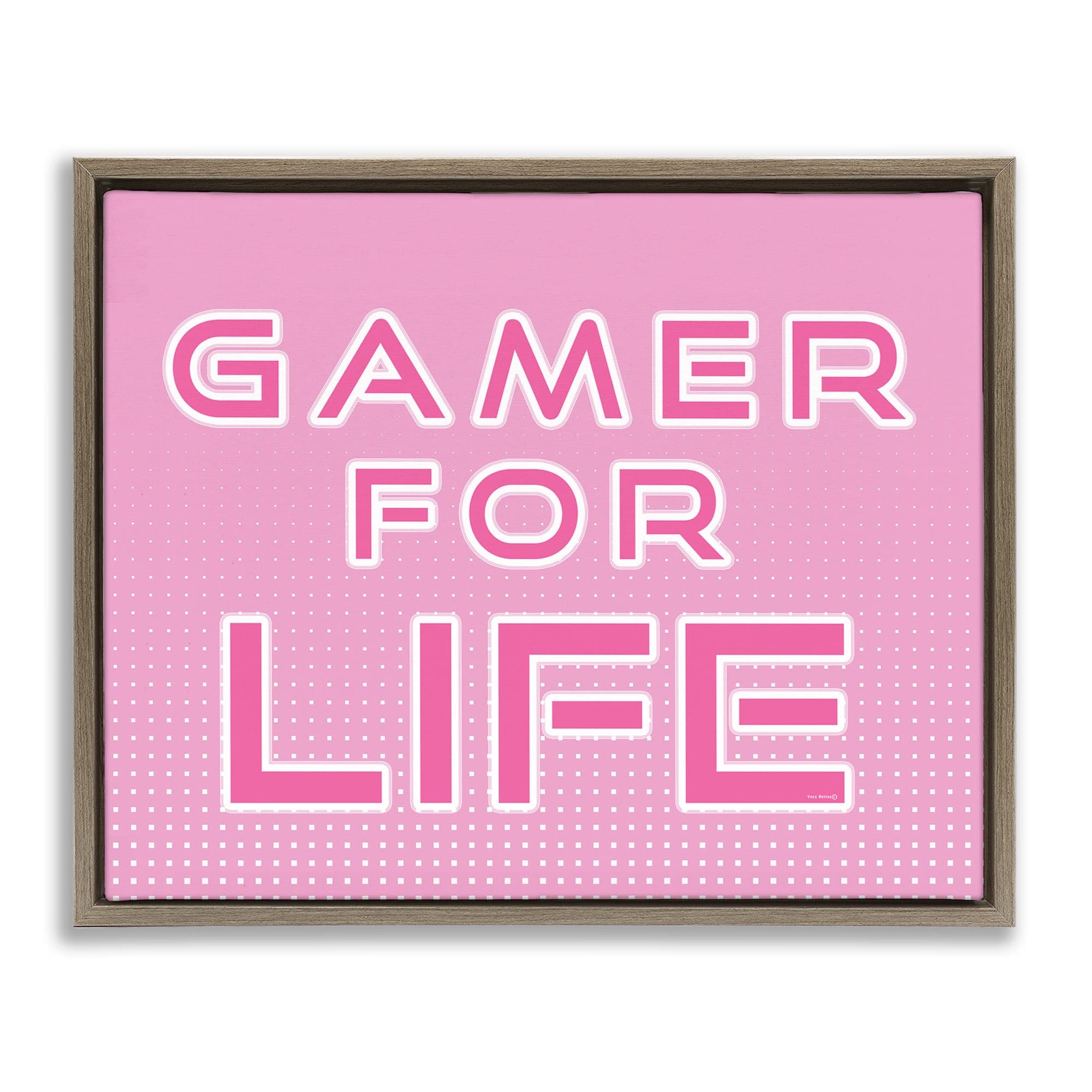 Stupell Industries BS-717-FFE-16X20 Pink Gamer For Life Floating Frame design by Yass Naffas Designs