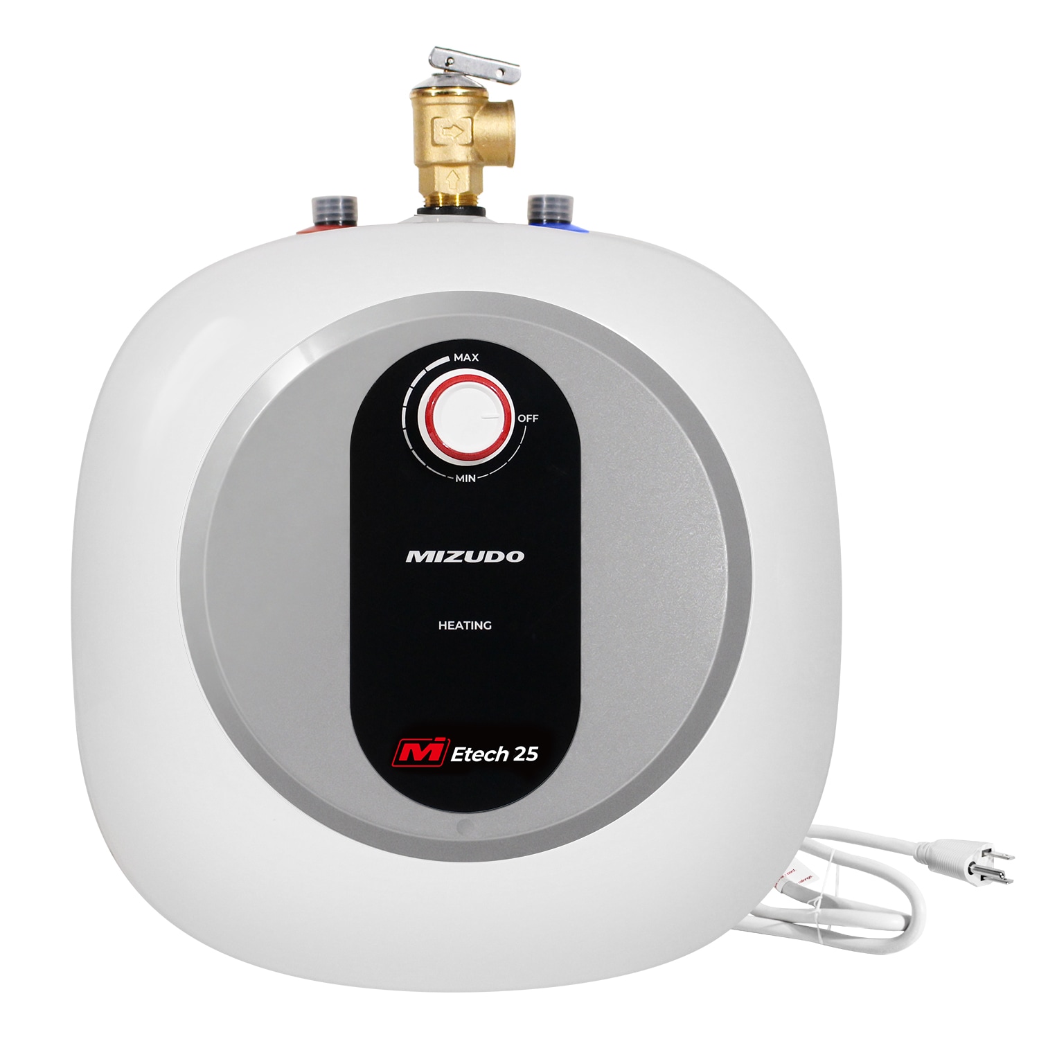 Mizudo MDES-ET25 2.5-Gallon Electric Mini Tank Water Heater with T and P Valve, 1440W, 120V, 15A, Single or Booster Unit