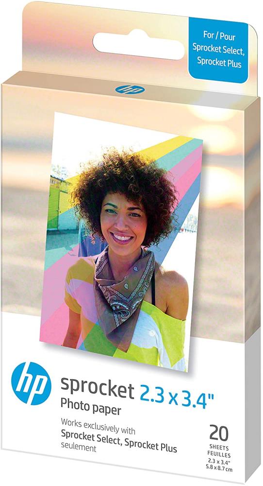 HP Sprocket Portable 2x3 Instant Photo Color Printer (Black Noir) Zink  Paper Bundle
