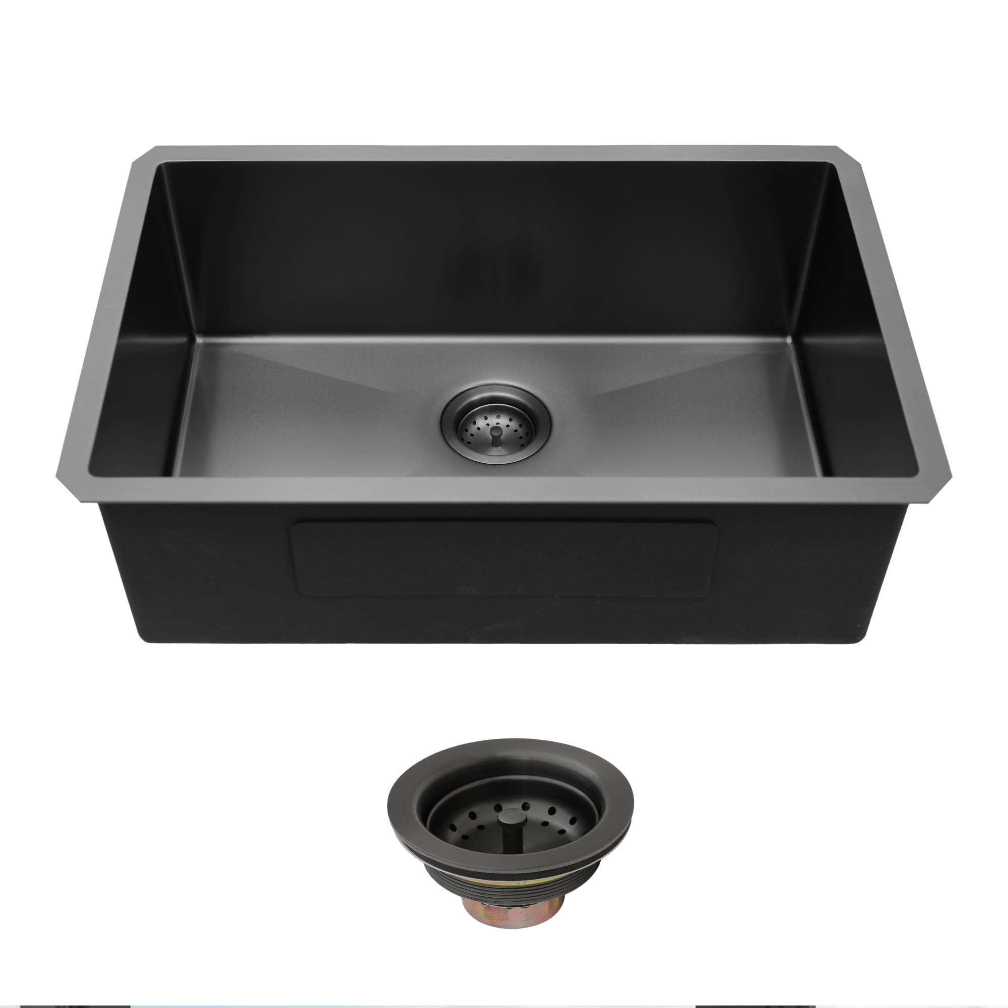 Rainlex 33-in Gunmetal Black Undermount Kitchen Sink-16 Gauge Stainless Steel Single Bowl with Drain