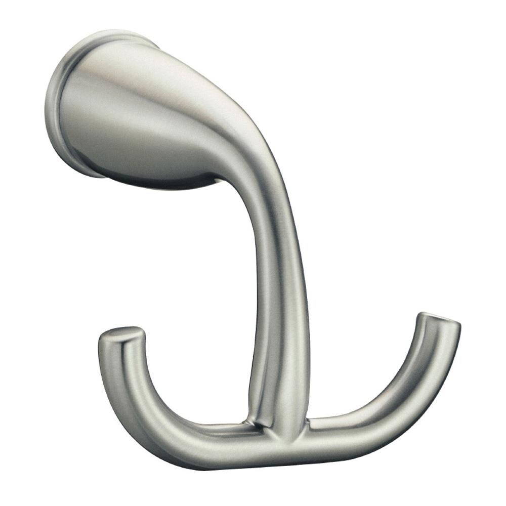 Jacuzzi Lyndsay Brushed Nickel Double-Hook Wall Mount Towel Hook