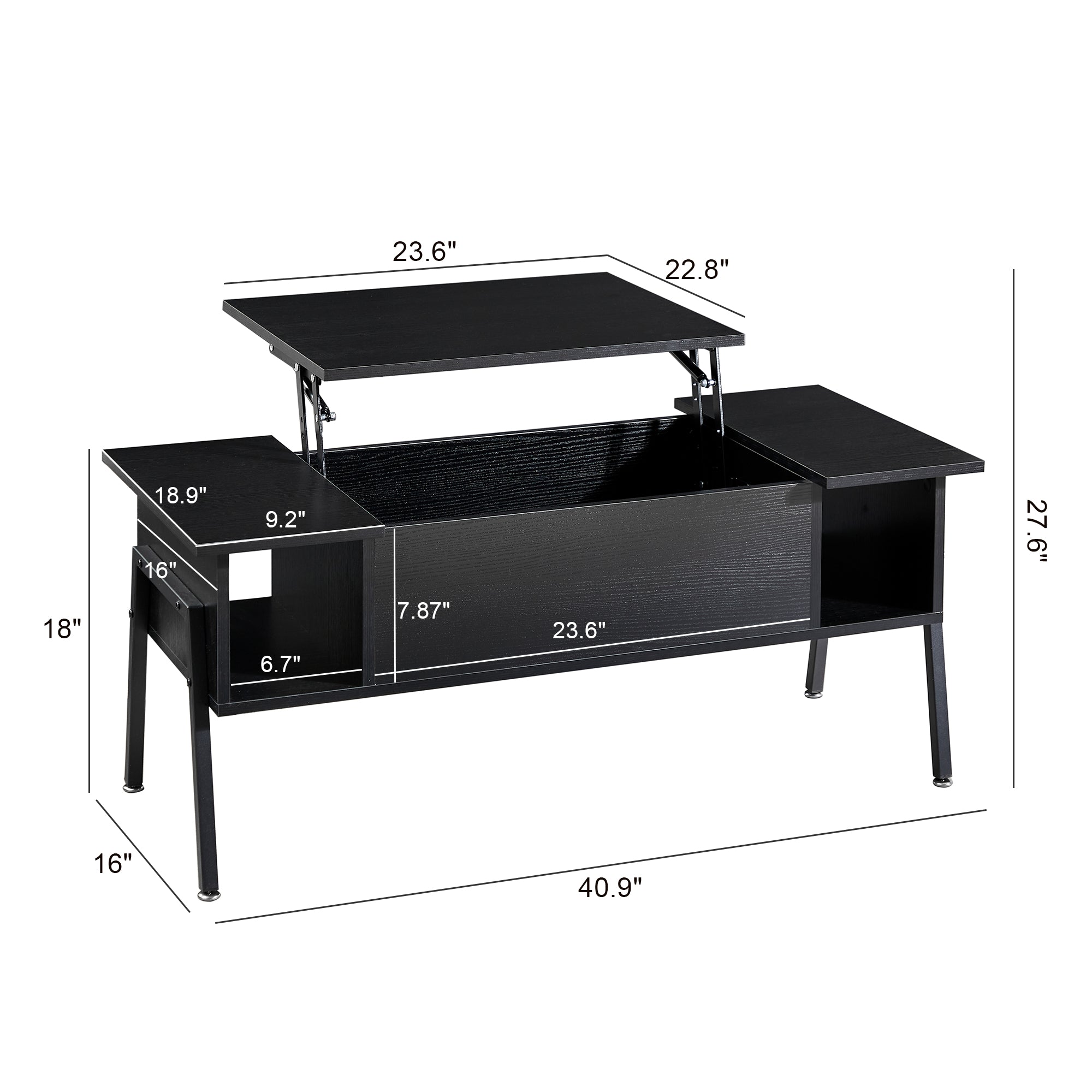 Vecelo LOE-COT06-BLK Coffee-Tables - View #3