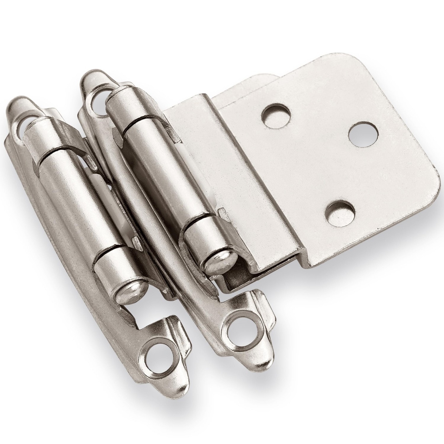 Numhew 3/8in Inset 50-Piece Self-Closing Brushed Nickel Cabinet Hinges Satin Nickel Finish Cabinet Hinges