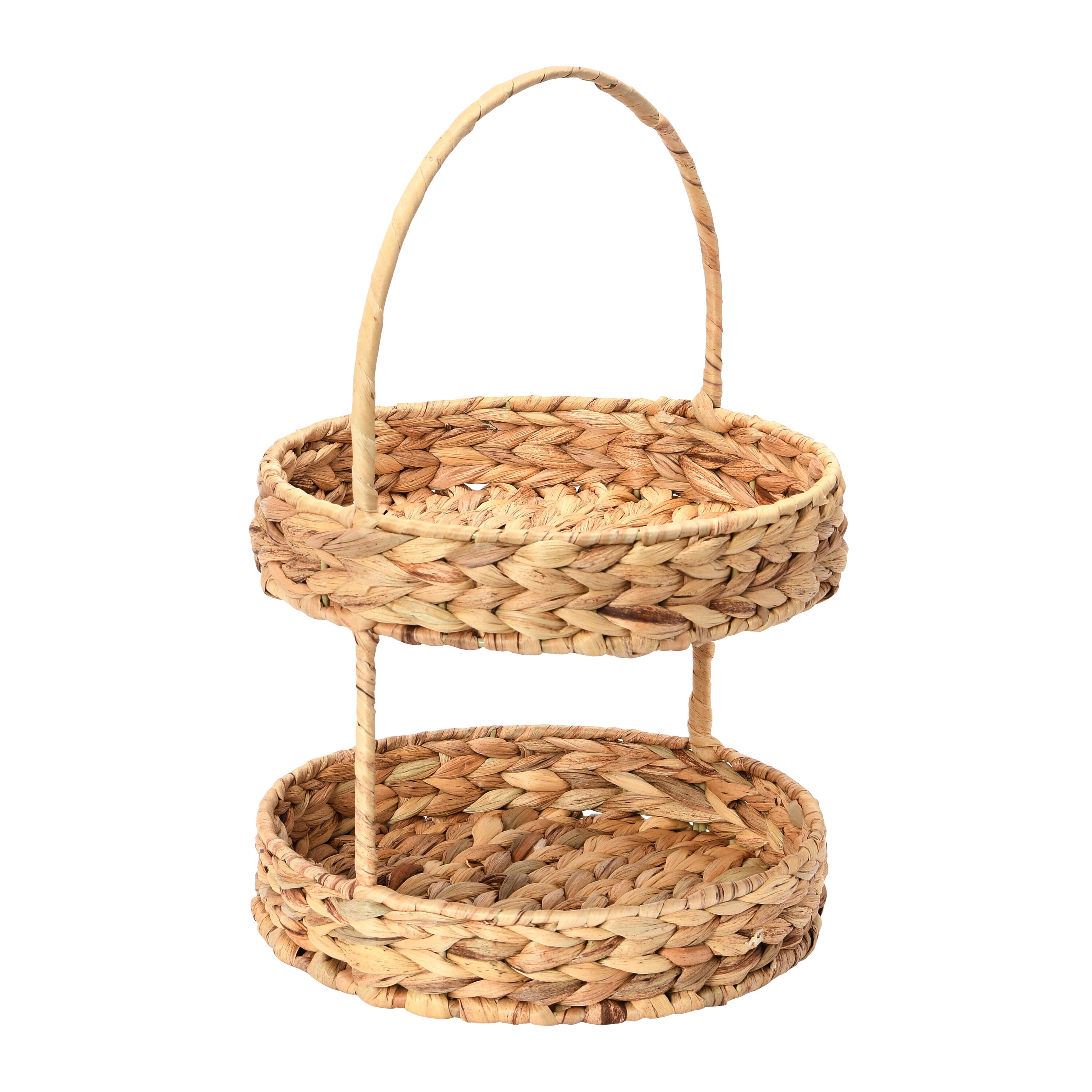 Household Essentials Water Hyacinth 2-Tier Tray Natural #HHML-6682