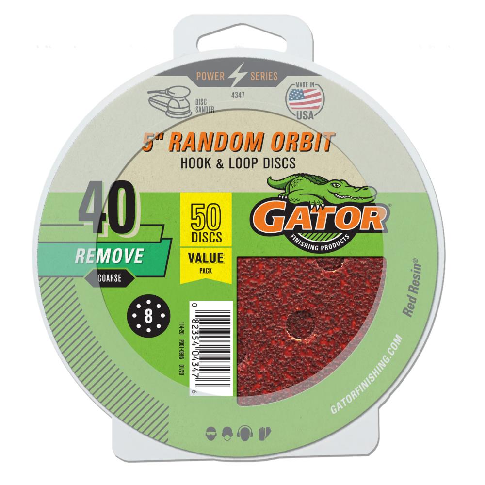 Gator 50-Piece Aluminum Oxide 40-Grit Disc Sandpaper in the Power