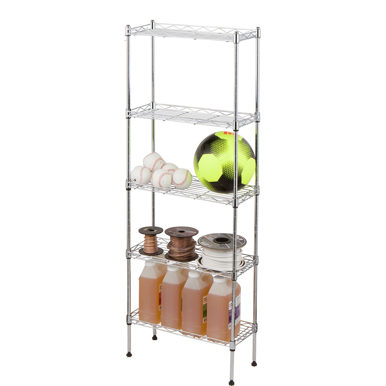 Trademark Innovations Metal 5-Tier Utility Shelving Unit (17-in W x 7.5 ...