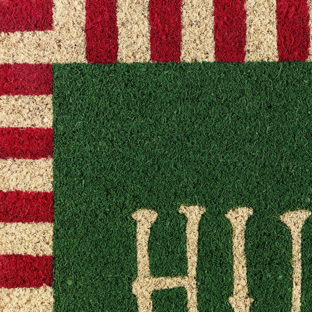 No Humbugs Green and Red Coir Christmas Doormat