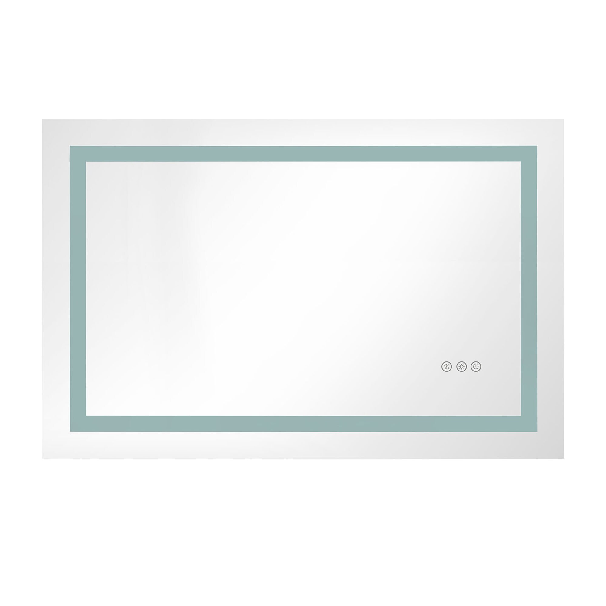 40-in x 30-in Frameless Dimmable Lighted Fog Free Bathroom Vanity Mirror (Silver) | - WELLFOR WA-4030-WD