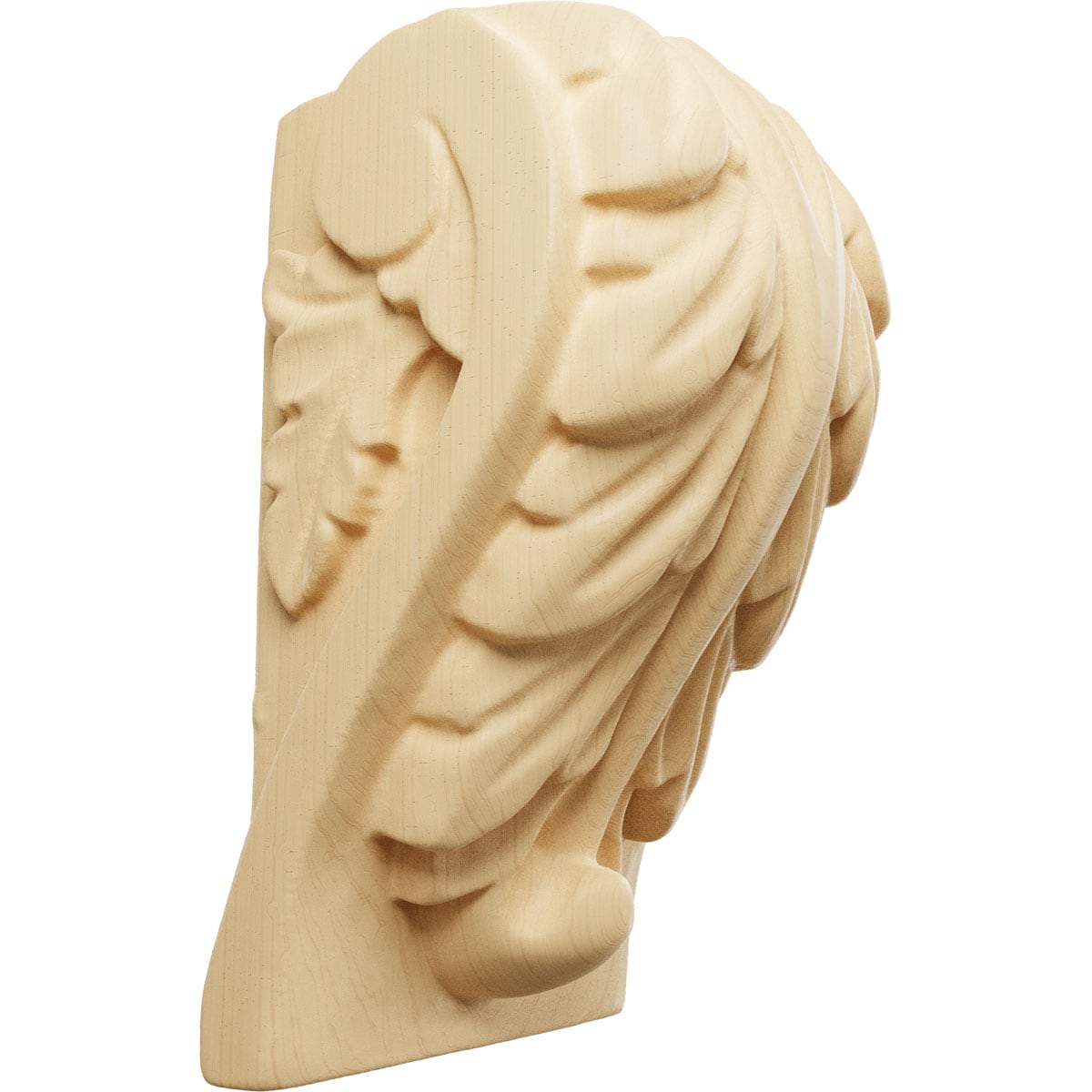 Ekena Millwork CORW01X01X03BAMA 1.75-in x 1.5-in x 3.0-in Unfinished Maple Wood Paintable/Stainable Corbel