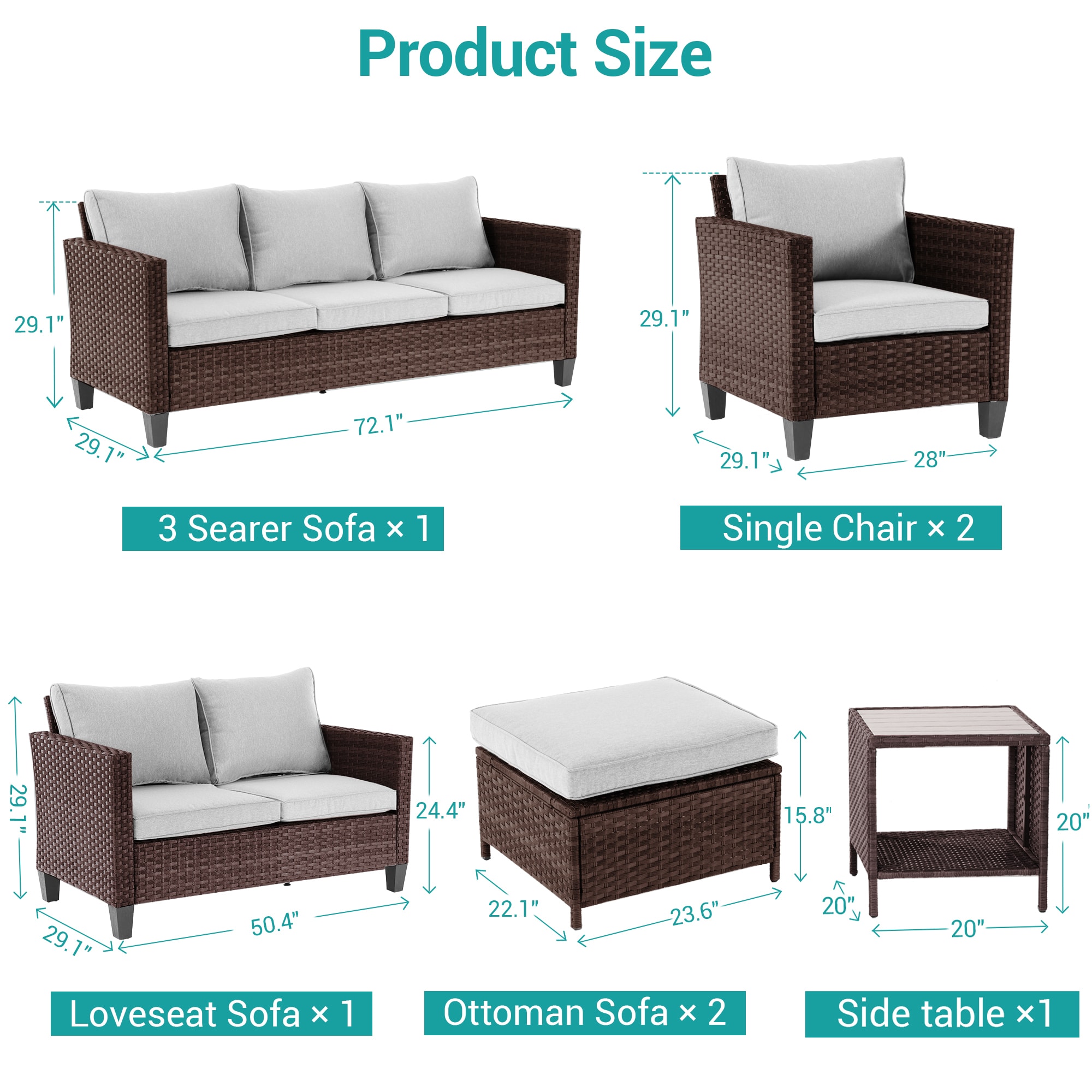Sonkuki SD-PS-115BLY-S3T3 Patio-Conversation-Sets - View #2