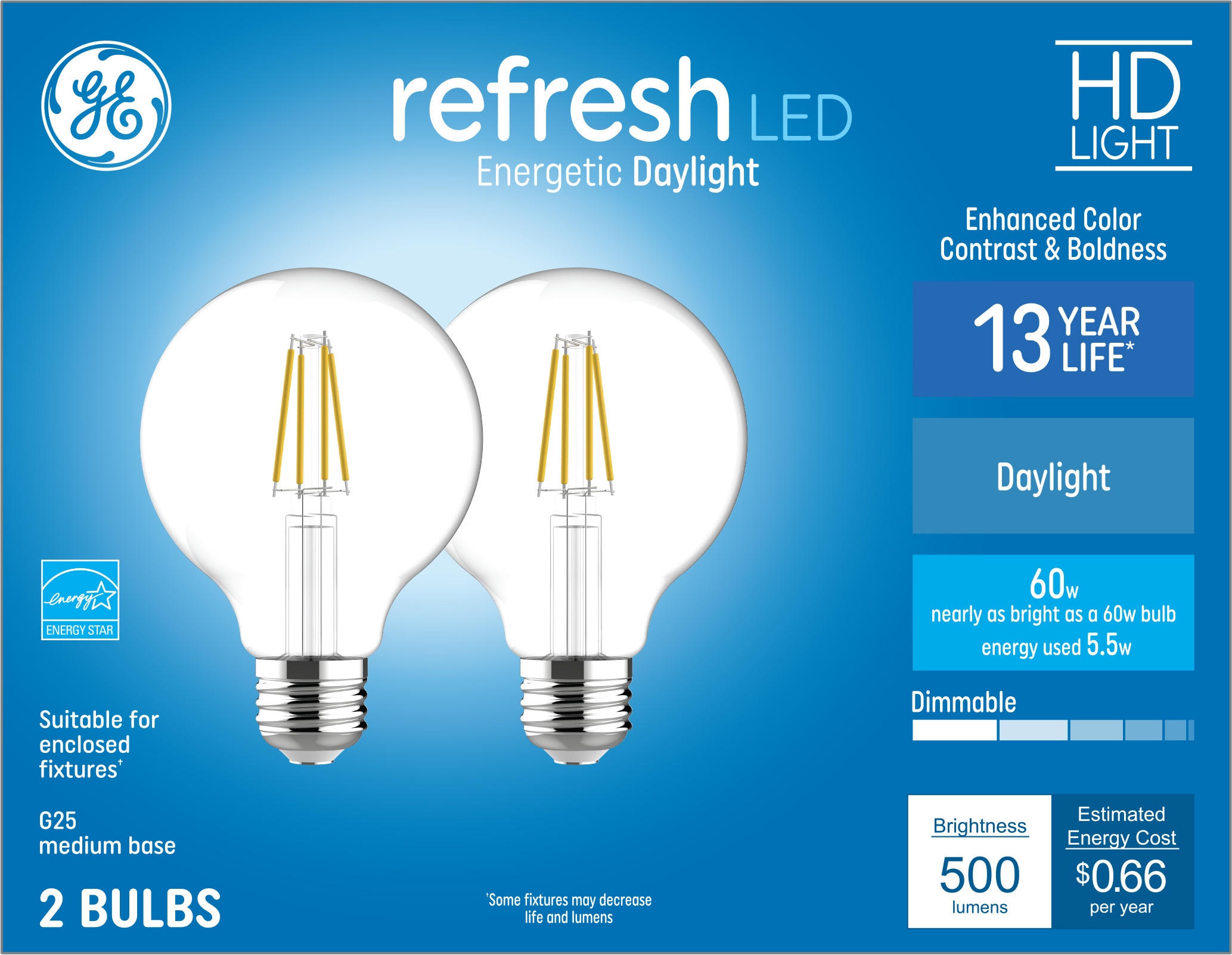 5.5 Watt A15 LED Dimmable ENERGY STAR Refrigerator Appliance Light Bulb in  Daylight 5000K (6-Pack)