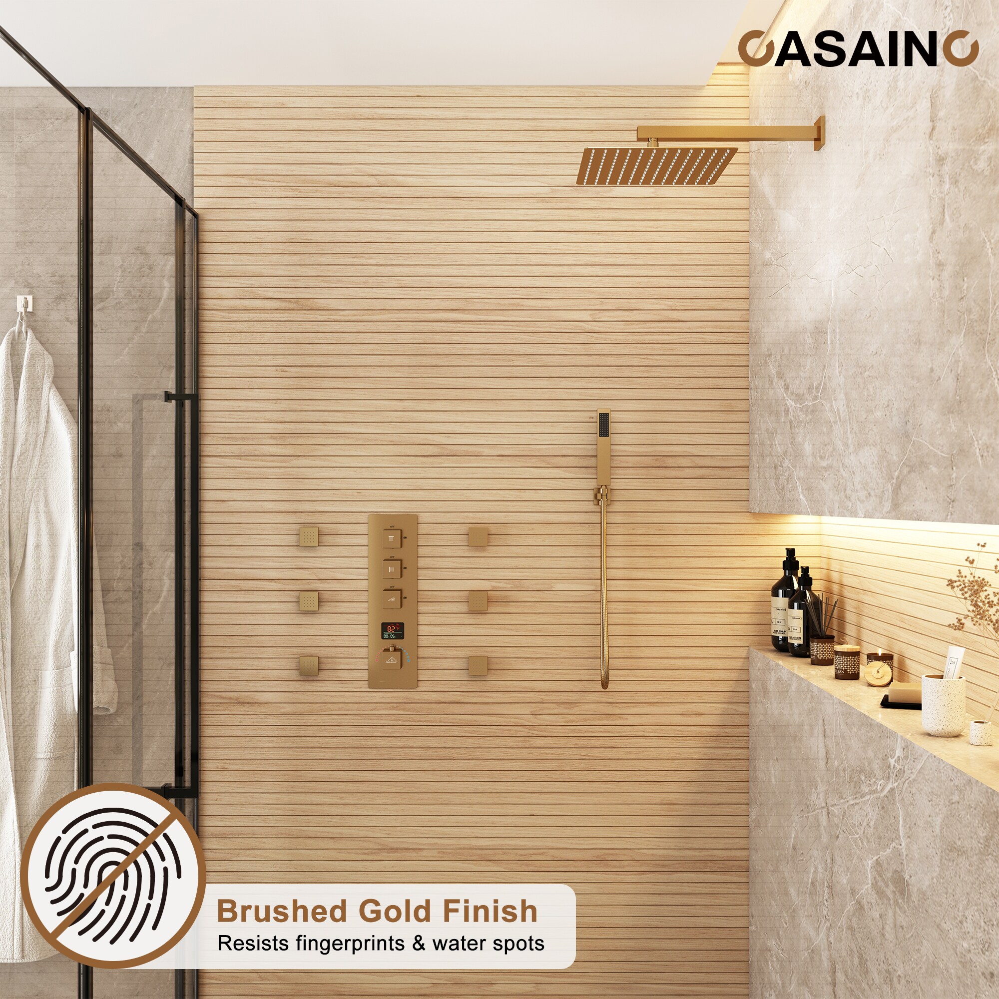 CASAINC KCHS0017-12BG Showerhead-Bar-Panels - View #3