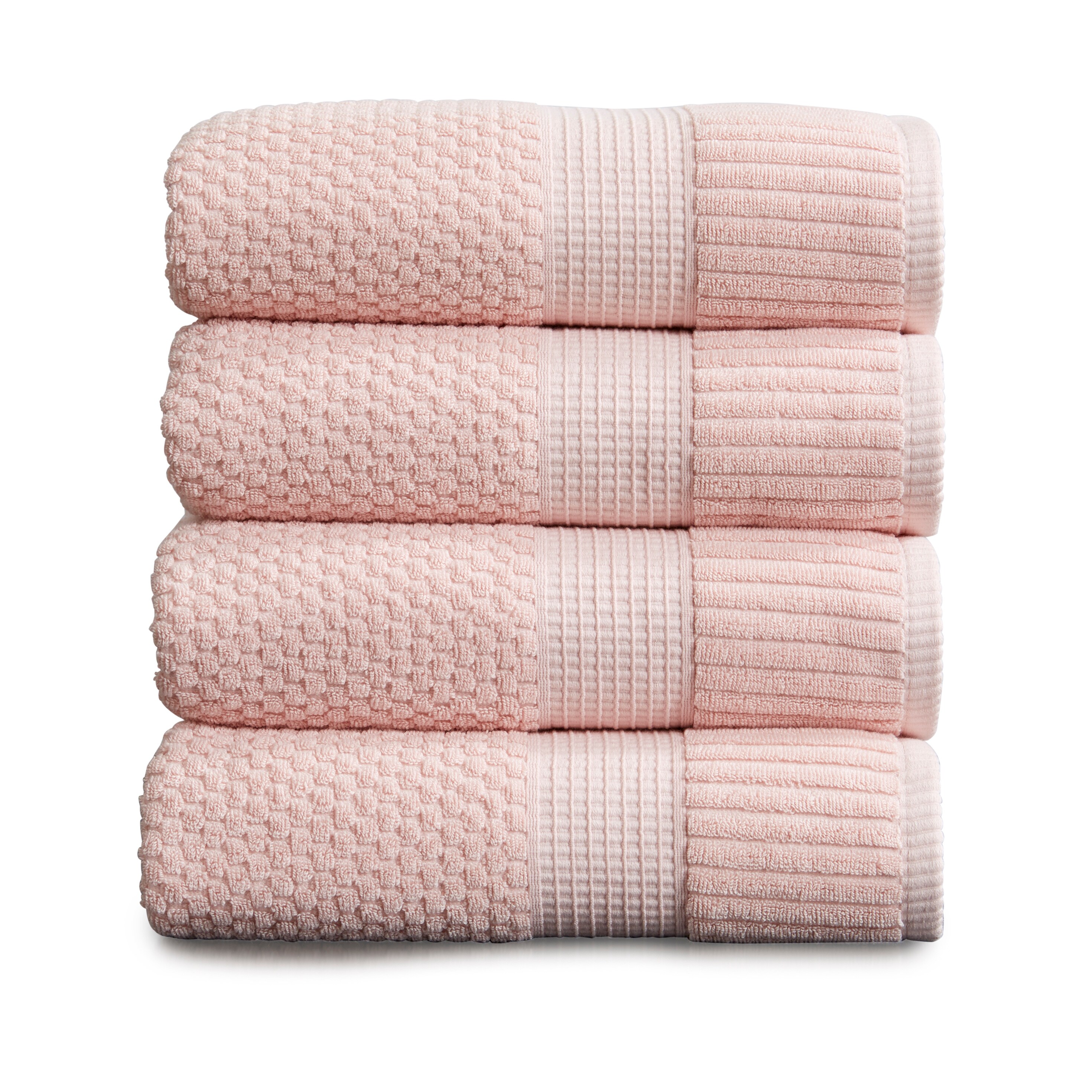 Amrapur Overseas 4-Piece Blush Cotton Quick Dry Bath Towel Set (4pk  Spunloft Bath Sheet) in the Bathroom Towels department at