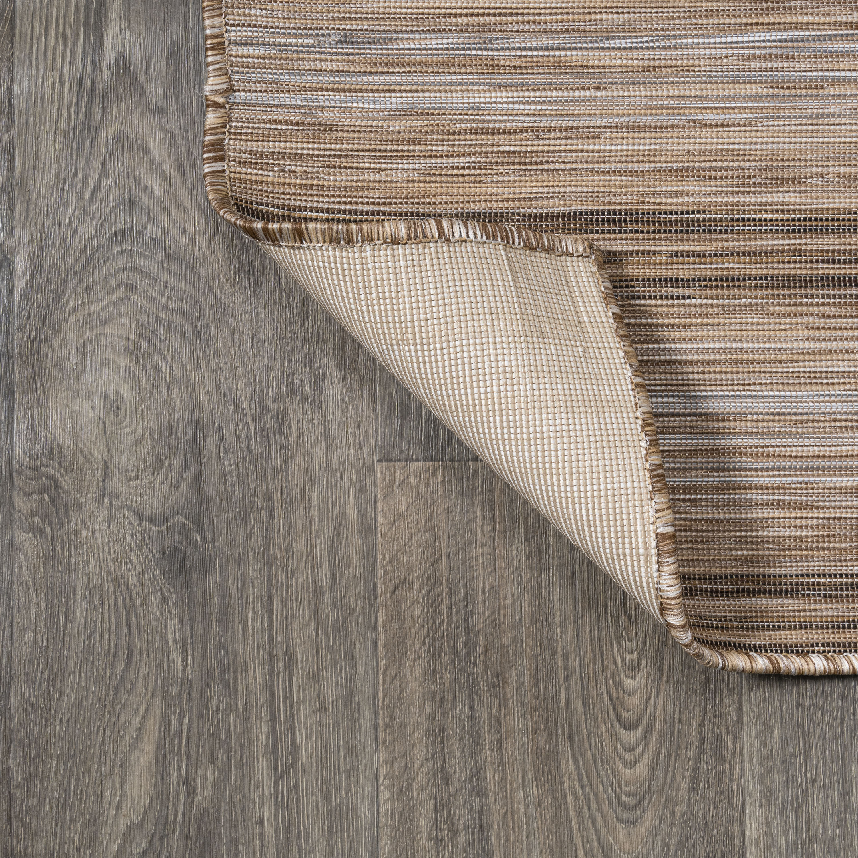 Multicolor Stripe Synthetic 4' x 6' Easy-Care Area Rug