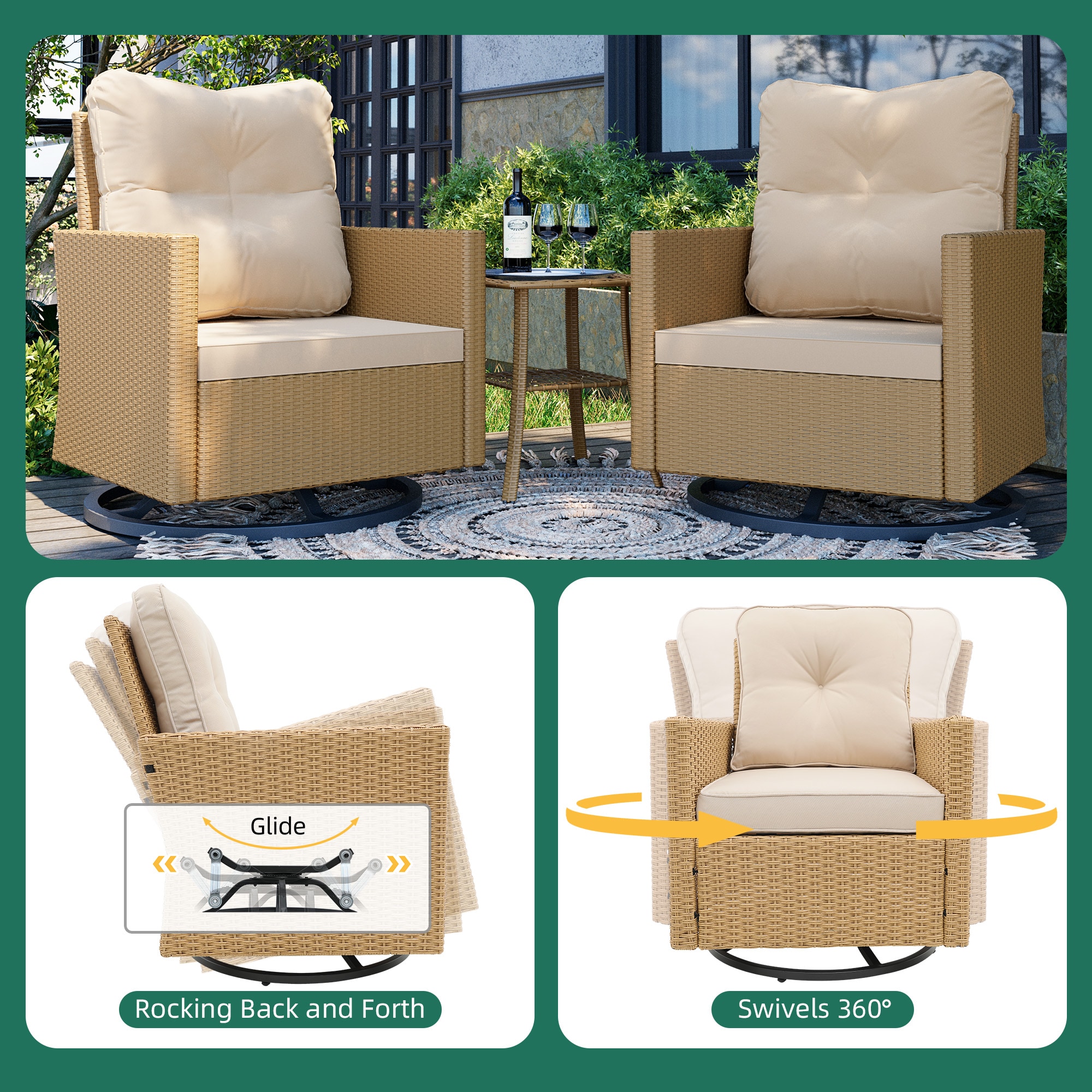 UPHA Y11BE-CJ2-BE Patio-Chairs - View #4