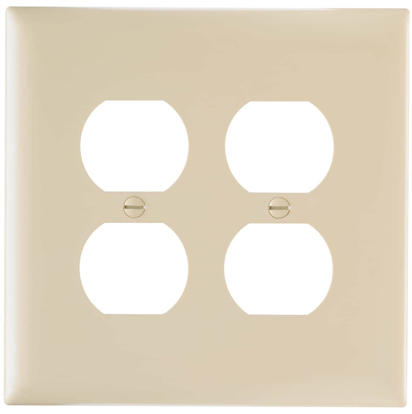 Pass & Seymour/Legrand TPJ82ICC10 Pass Seymour 2 -Gang Jumbo Size Ivory Nylon Indoor Duplex Wall Plate