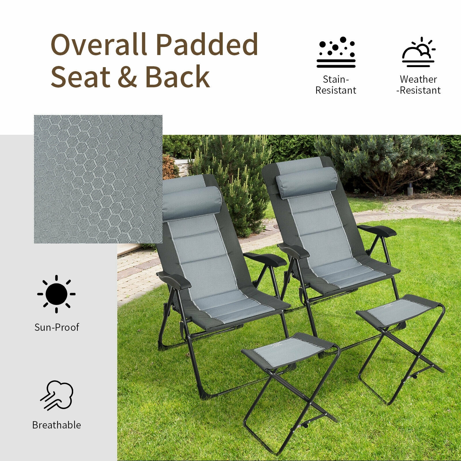 Forclover HYFE-10018GR-2 Patio-Chairs - View #4