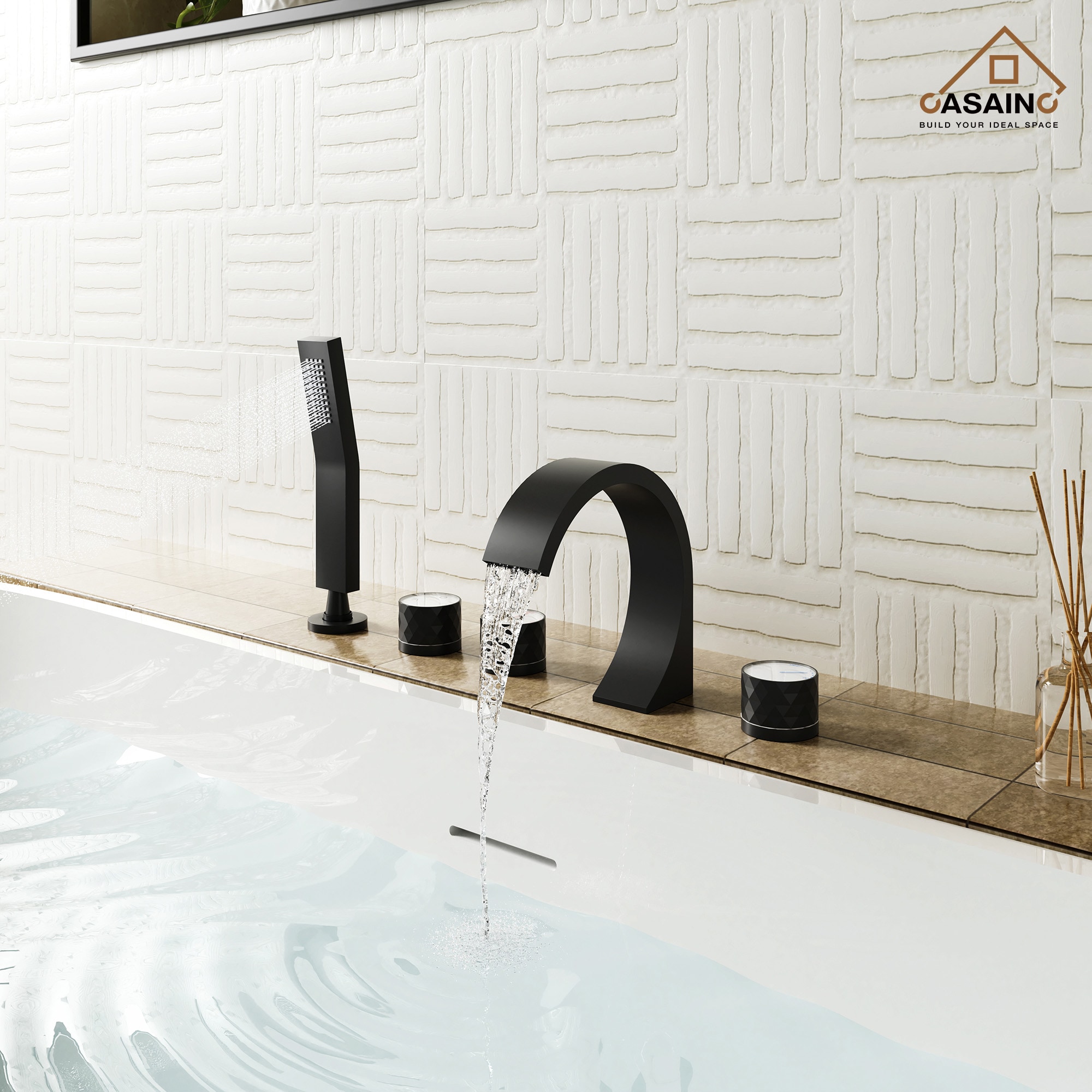 CASAINC TC01-BB Roman-Tub-Faucets - View #3