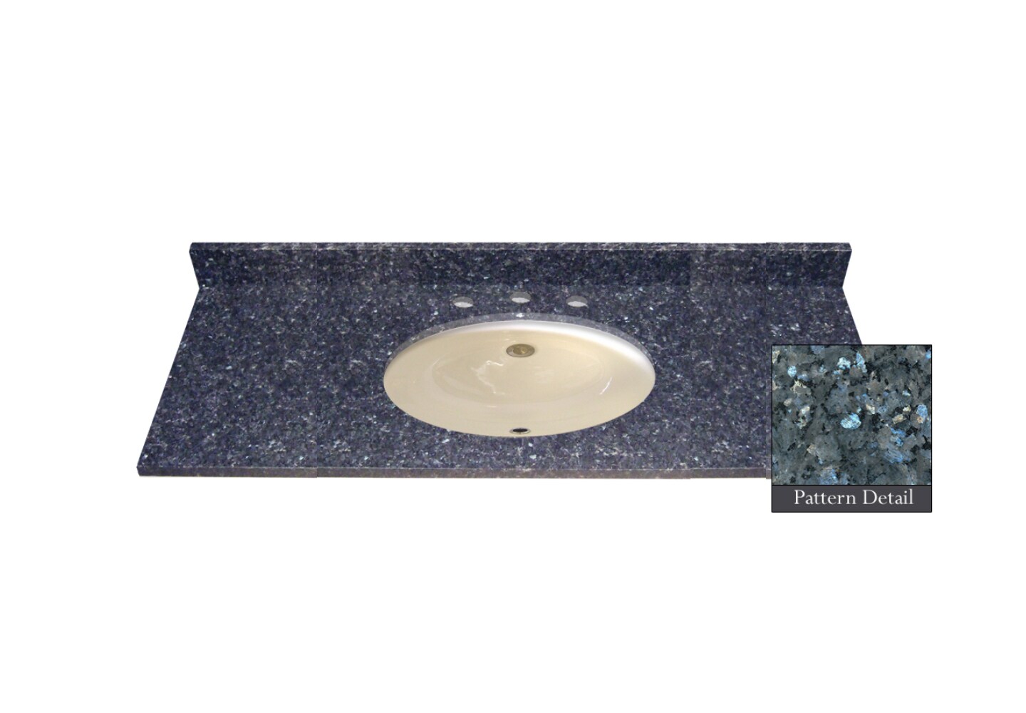 Jackson Stoneworks JSV1-22549-8BP Premium 49-in Blue Pearl Premium Granite Undermount Single Sink Bathroom Vanity Top