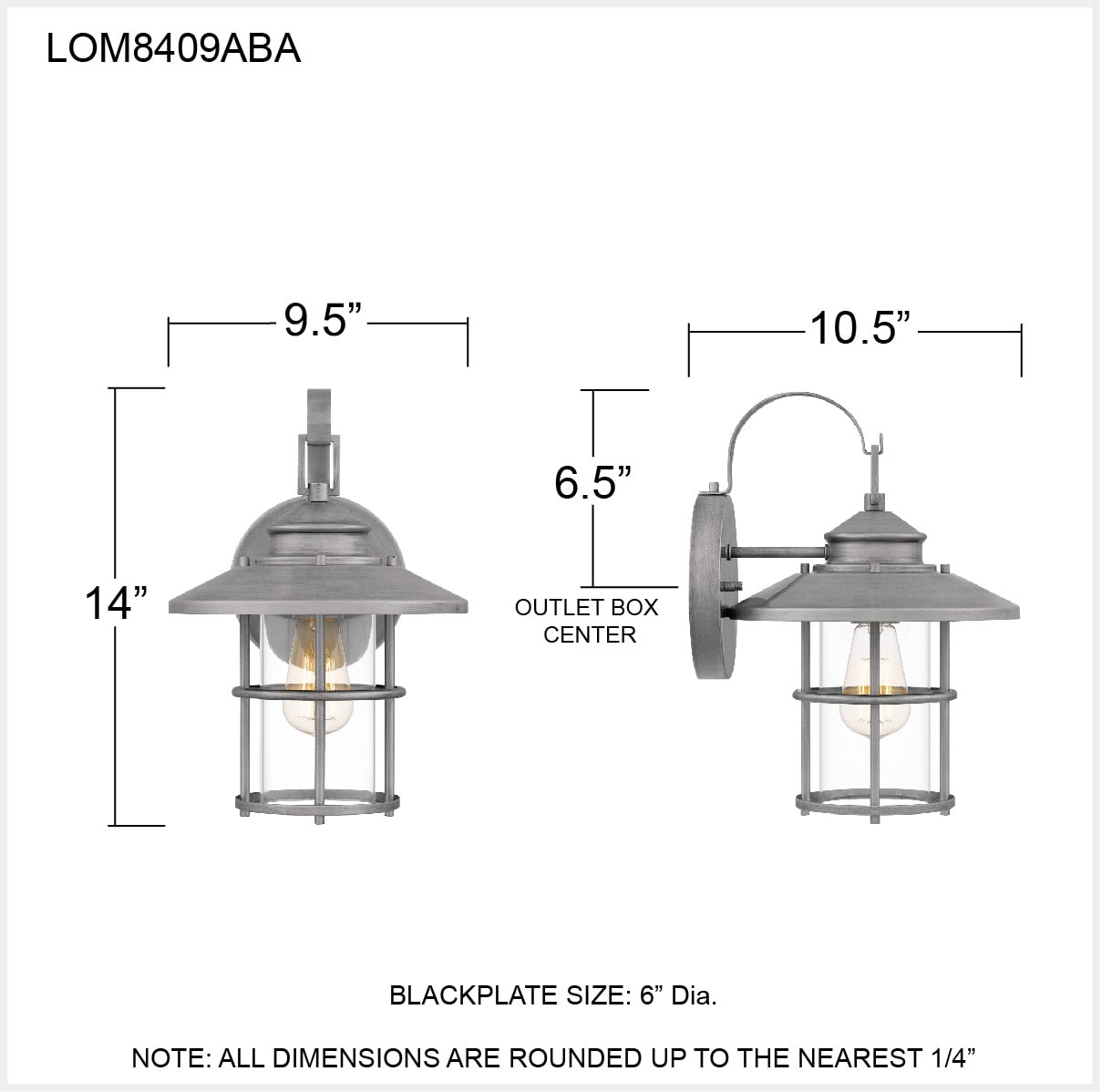 Quoizel LOM8409ABA Outdoor-Wall-Lighting - View #5