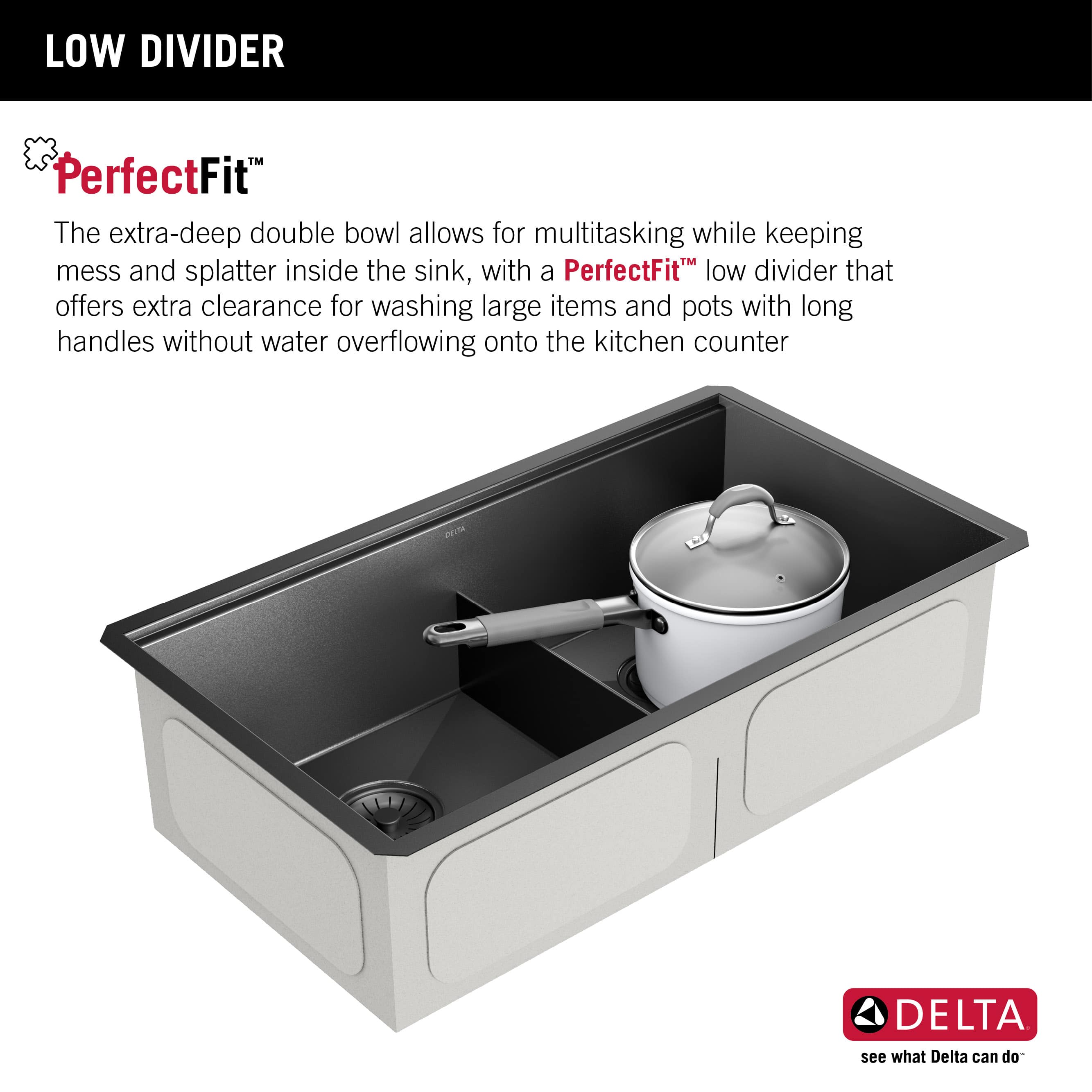 Delta Rivet Undermount 33 In X 19 In Pvd Black Stainless Steel Double