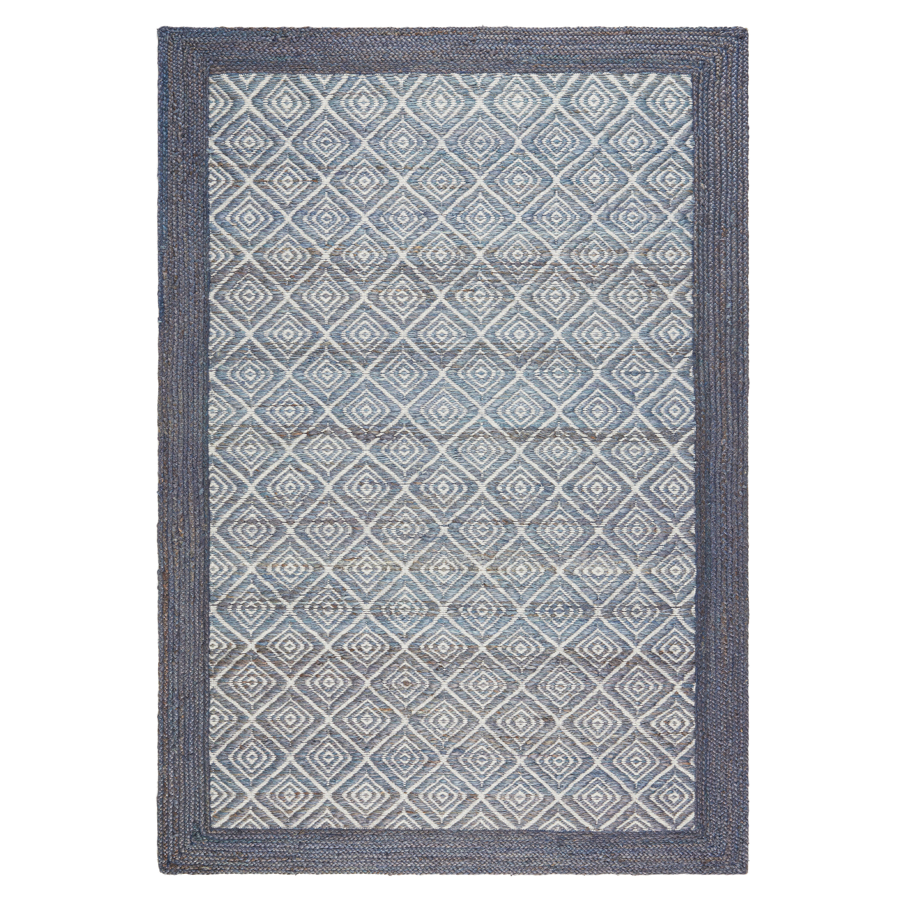 Town & Country Living 2A-06-306 6 x 9 (ft) Loomed Polyester Midnight Blue Rectangular Indoor Geometric Area rug
