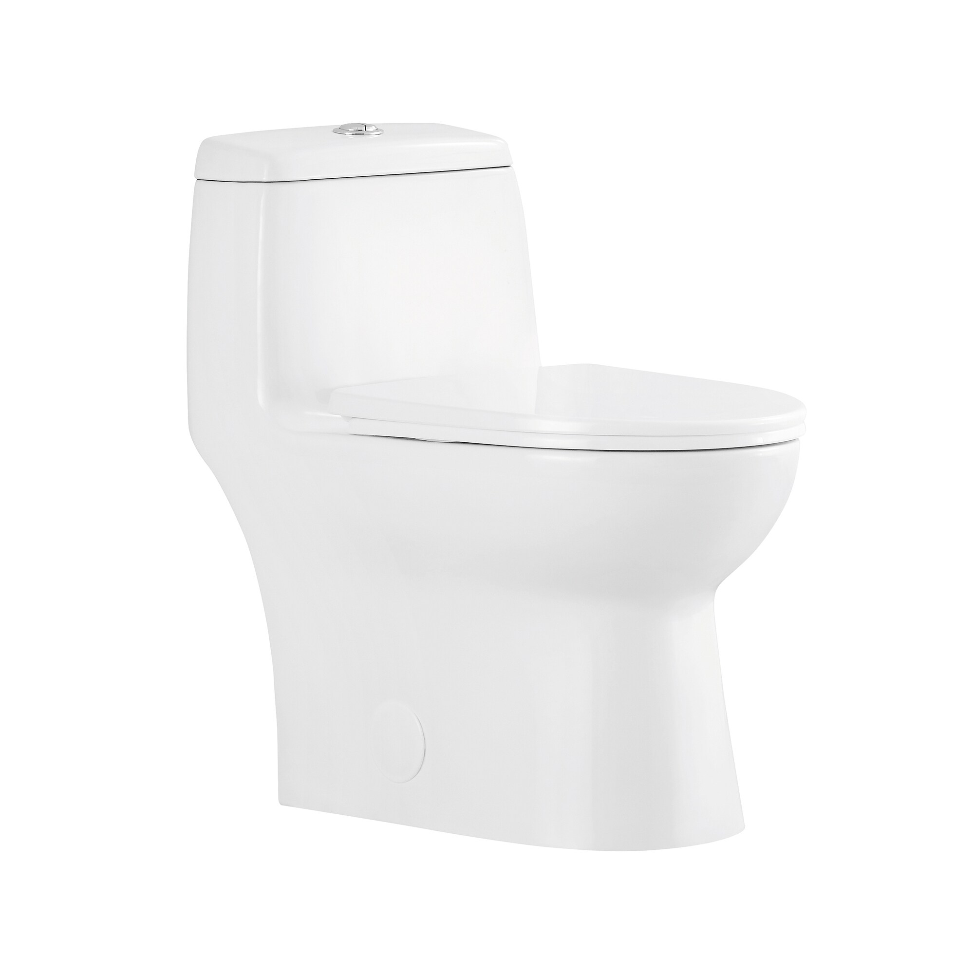 White High Efficiency Dual Flush One-Piece Elongated Toilet