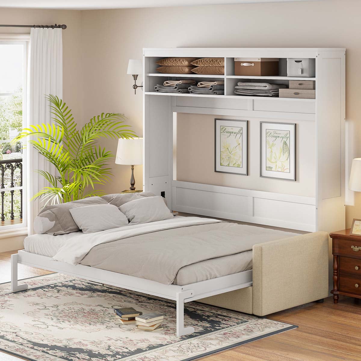 ModernLuxe Assembly Required Queen Size Murphy Bed Wall Bed with