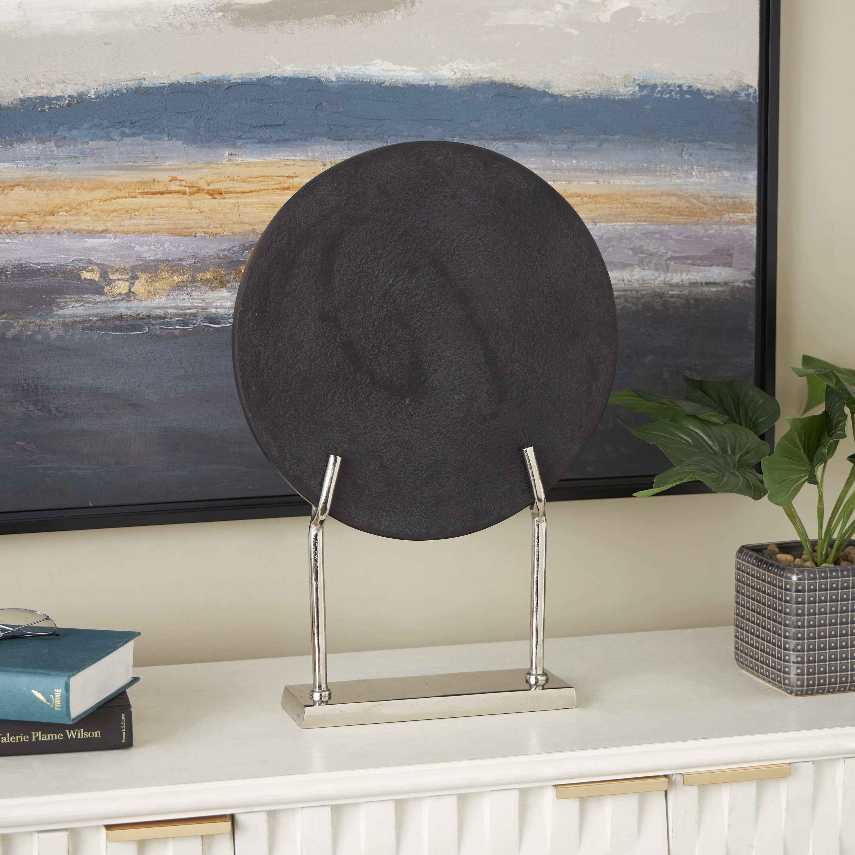 Grayson Lane 822981 Black Marble Modern Sculpture