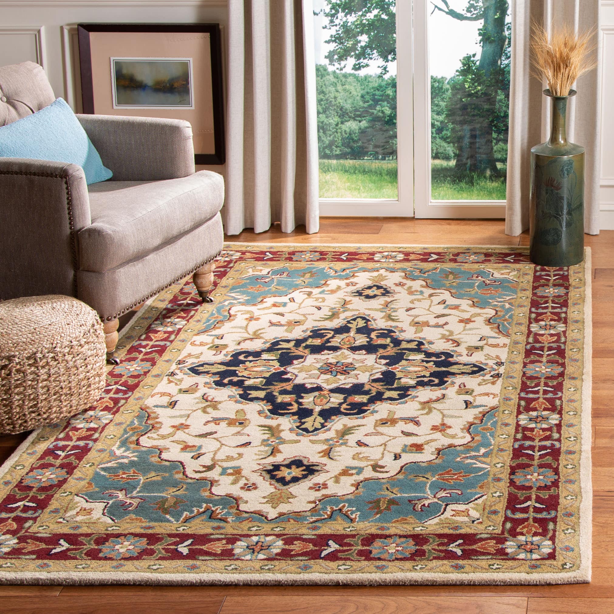 Heritage Tufted 760A Ivy/Rd 6in x 9in Rug