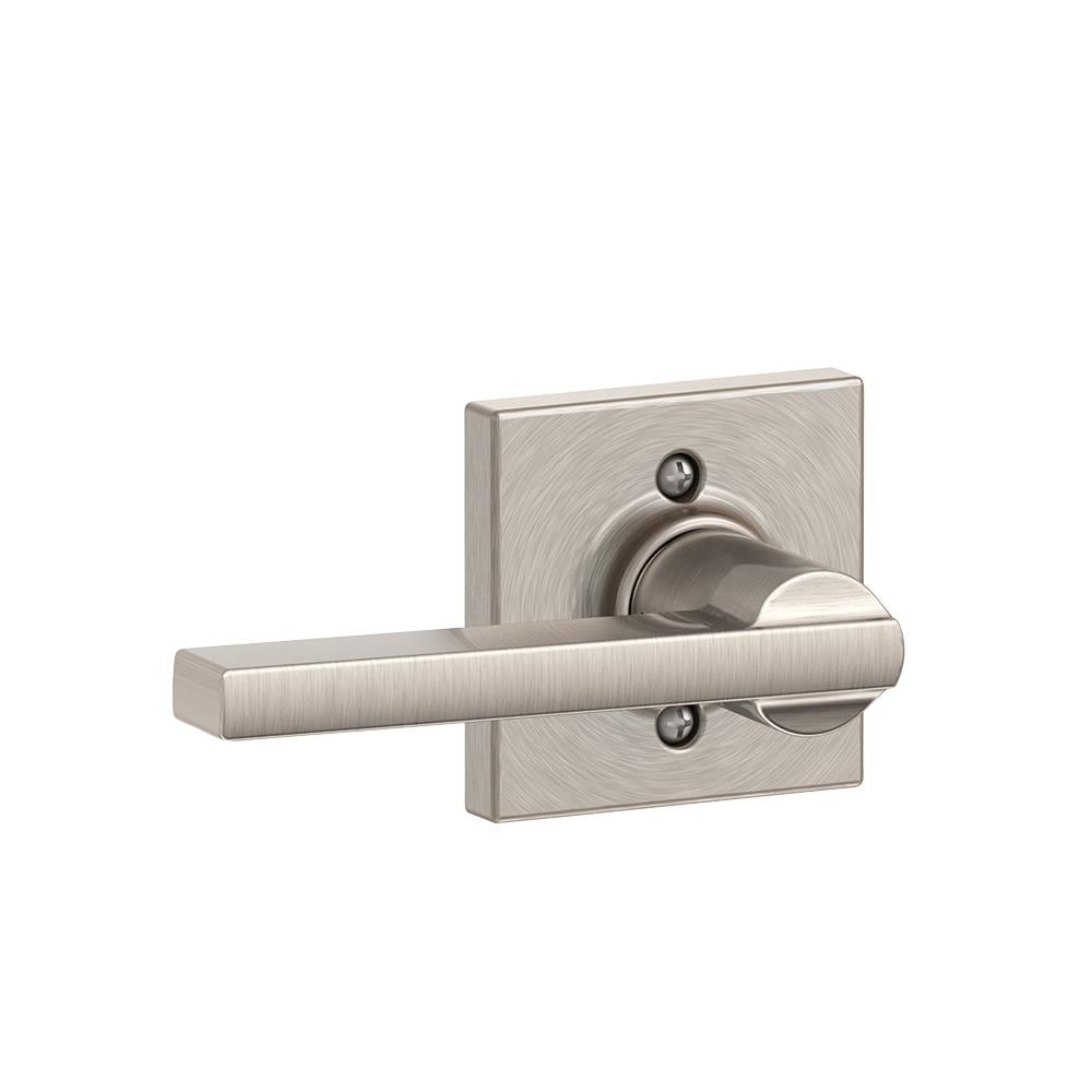 Schlage F170 LAT 619 COL Latitude-Collins Satin Nickel Interior Hall/Closet Dummy Door Handle