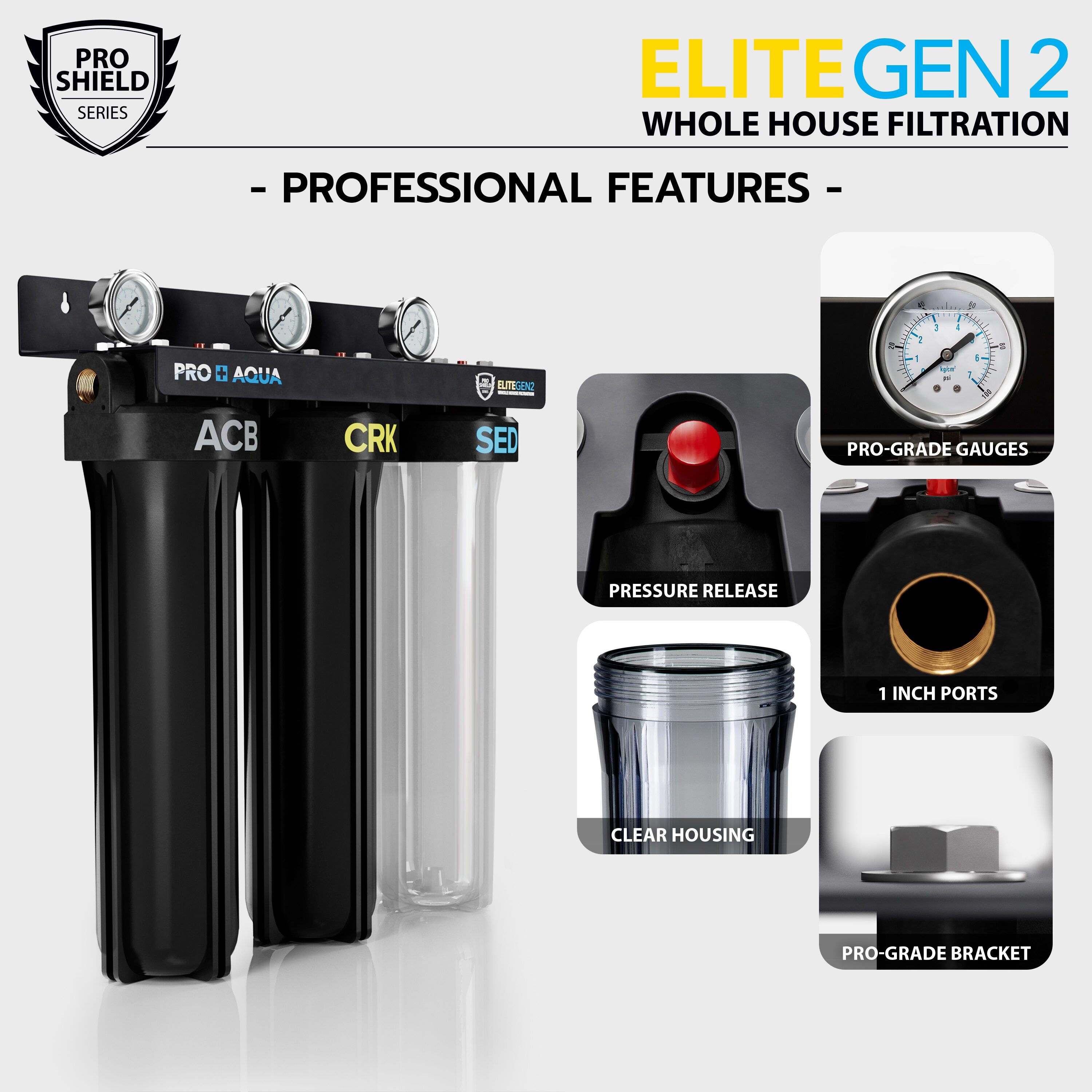 PRO+AQUA PRO SHIELD Triple-stage 7-GPM Multi-method Whole House Water  Filtration System in the Whole House Filtration Systems department at