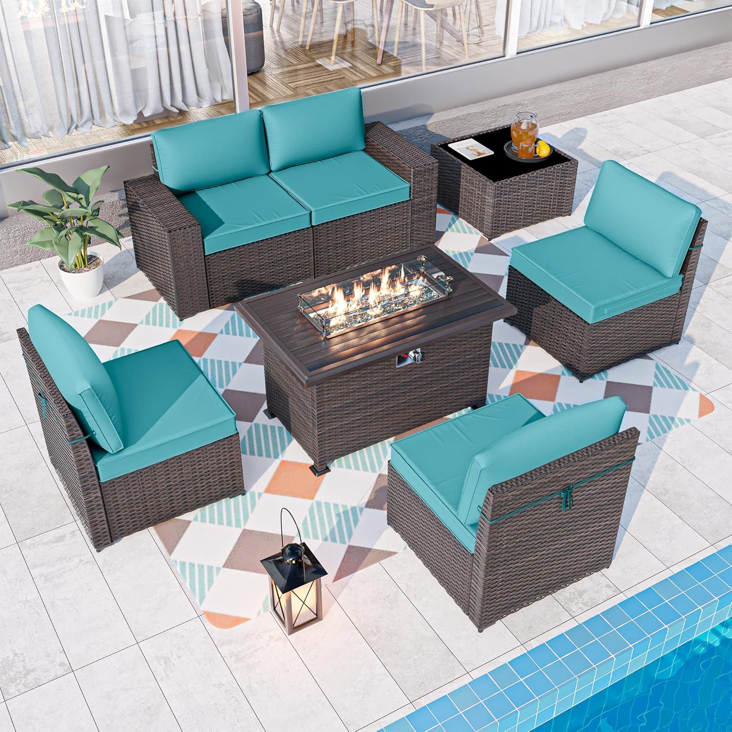 ALAULM LS-6PCS+FP-BLUE Patio-Conversation-Sets - View #2