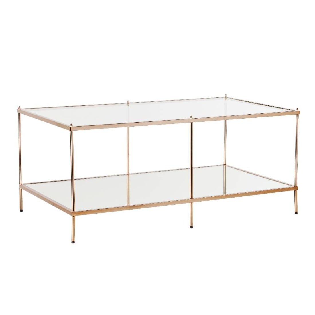 HomeRoots 4000402101 Gold Glass Modern Coffee Table