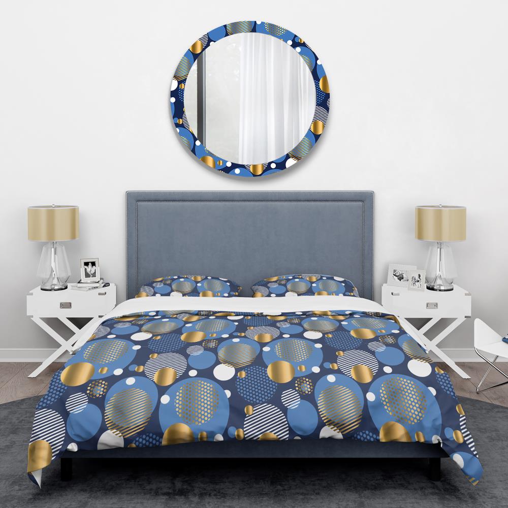 Designart BED24249-Q 3 -Piece Blue Queen Duvet cover Set
