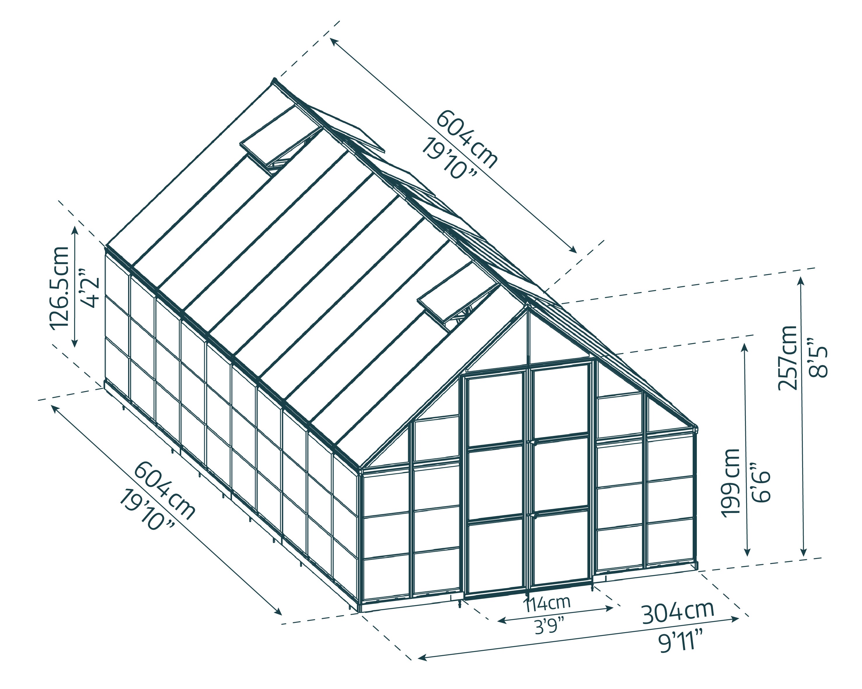 Palram Canopia 10' x 20' Silver Polycarbonate Greenhouse