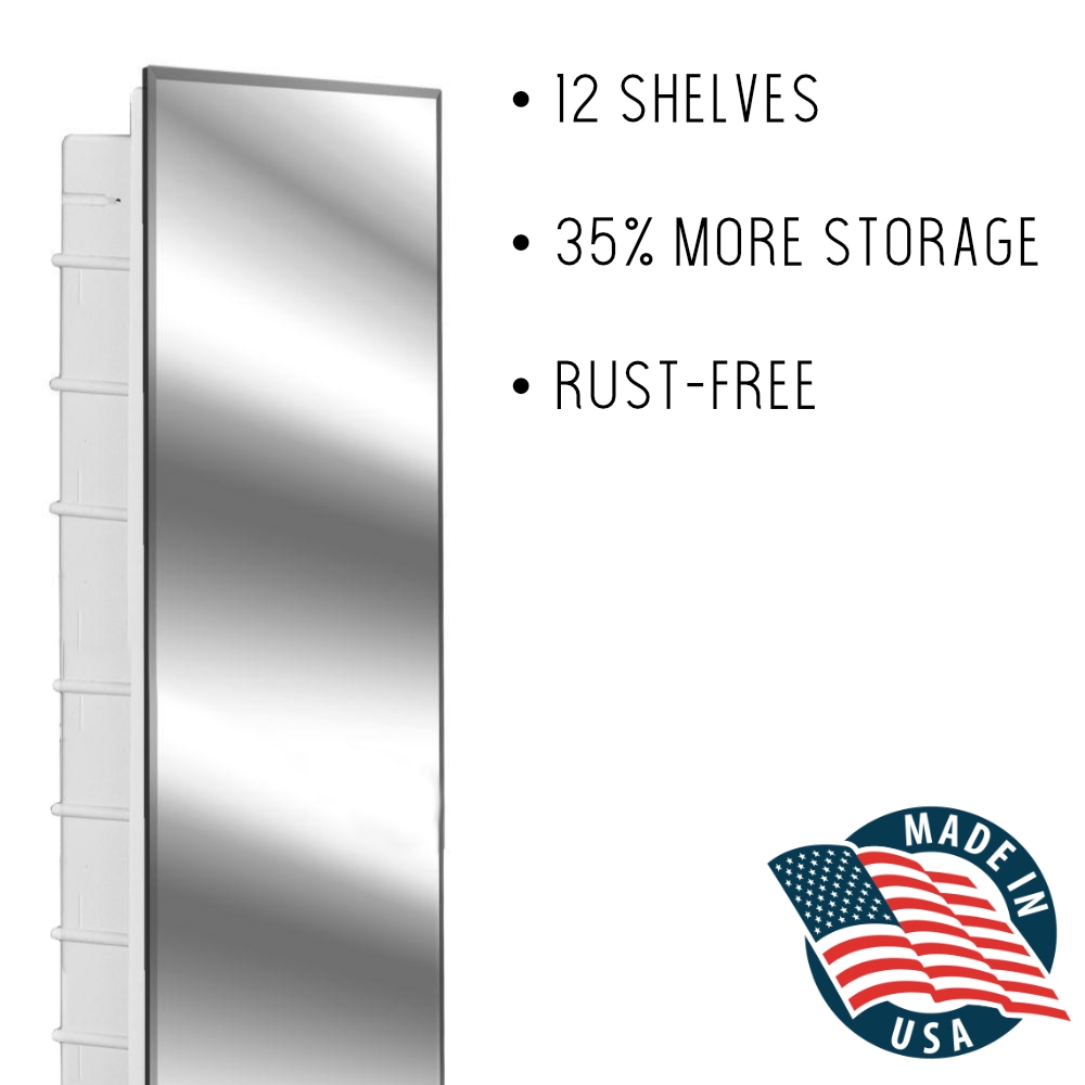 Zaca 22-2-36-00 SpaceCab 16-Inches x 36-Inches Recessed Mount Mirror Mirrored Rectangle Medicine Cabinet