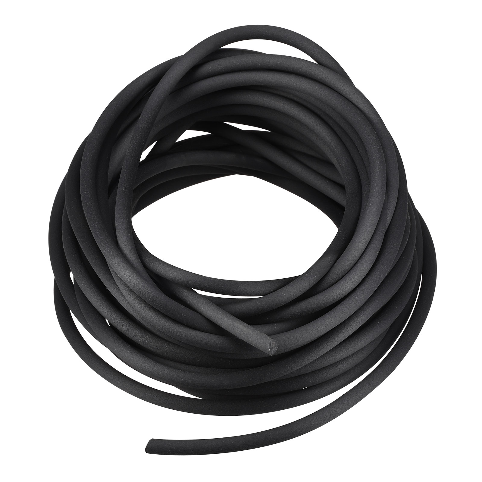 Unique Bargains - Solid Rubber Cord Tubing 19.7ft 4mm Dia Matte Black Rubber Tube for DIY Craft B...