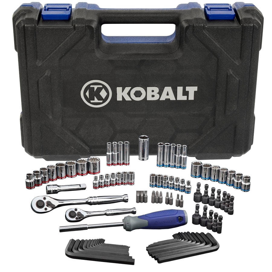 Kobalt 93-Piece Standard (SAE) and Metric Combination Polished Chrome  Mechanics Tool Set with Hard Case at