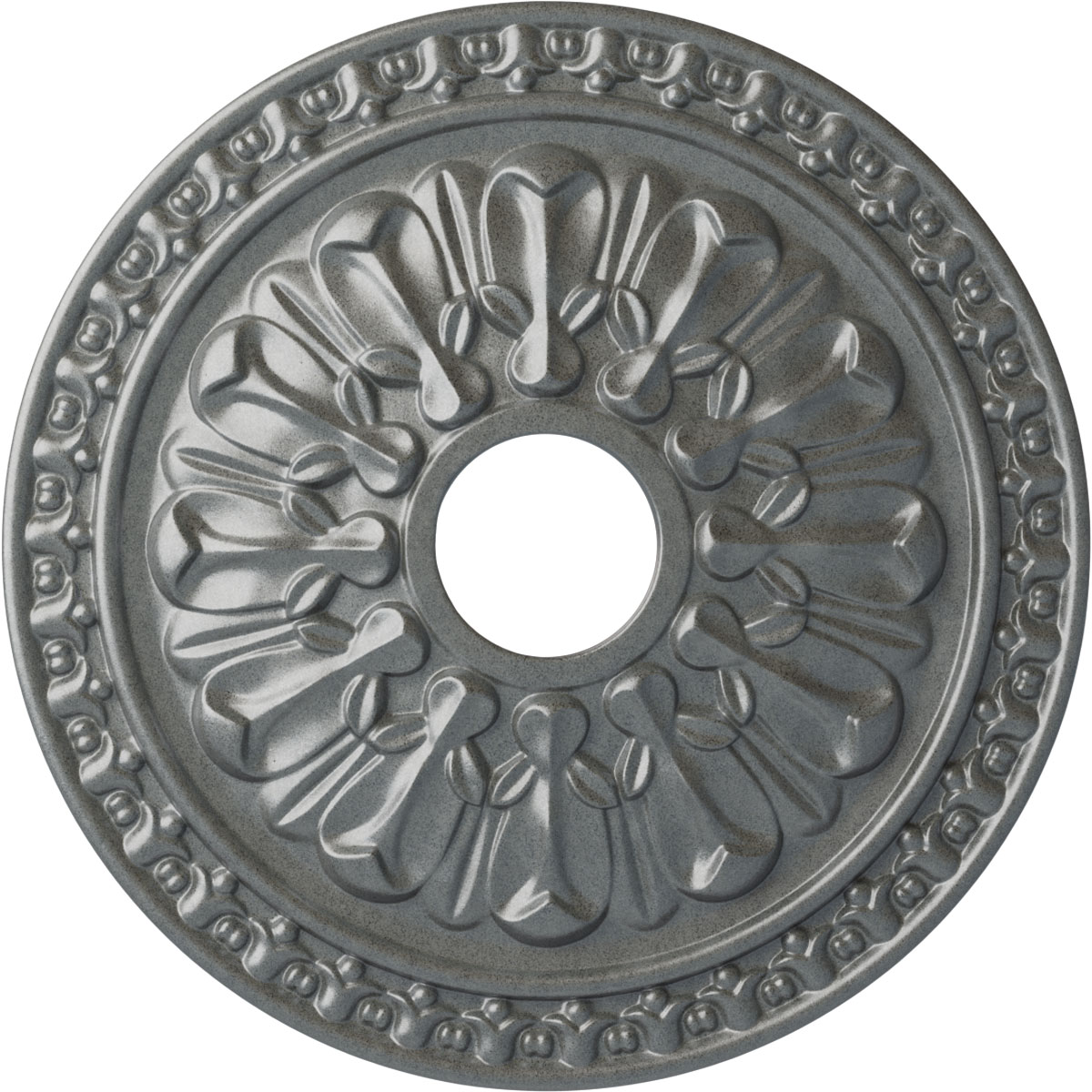 Ekena Millwork CM18WAPLS Warsaw 18-in W x 18-in L Painted Platinum Polyurethane Whole Ceiling Medallion