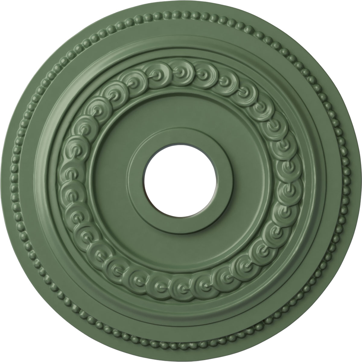 Ekena Millwork CM18OL1AGF Oldham 18-in W x 18-in L Painted Athenian Green Polyurethane Whole Ceiling Medallion