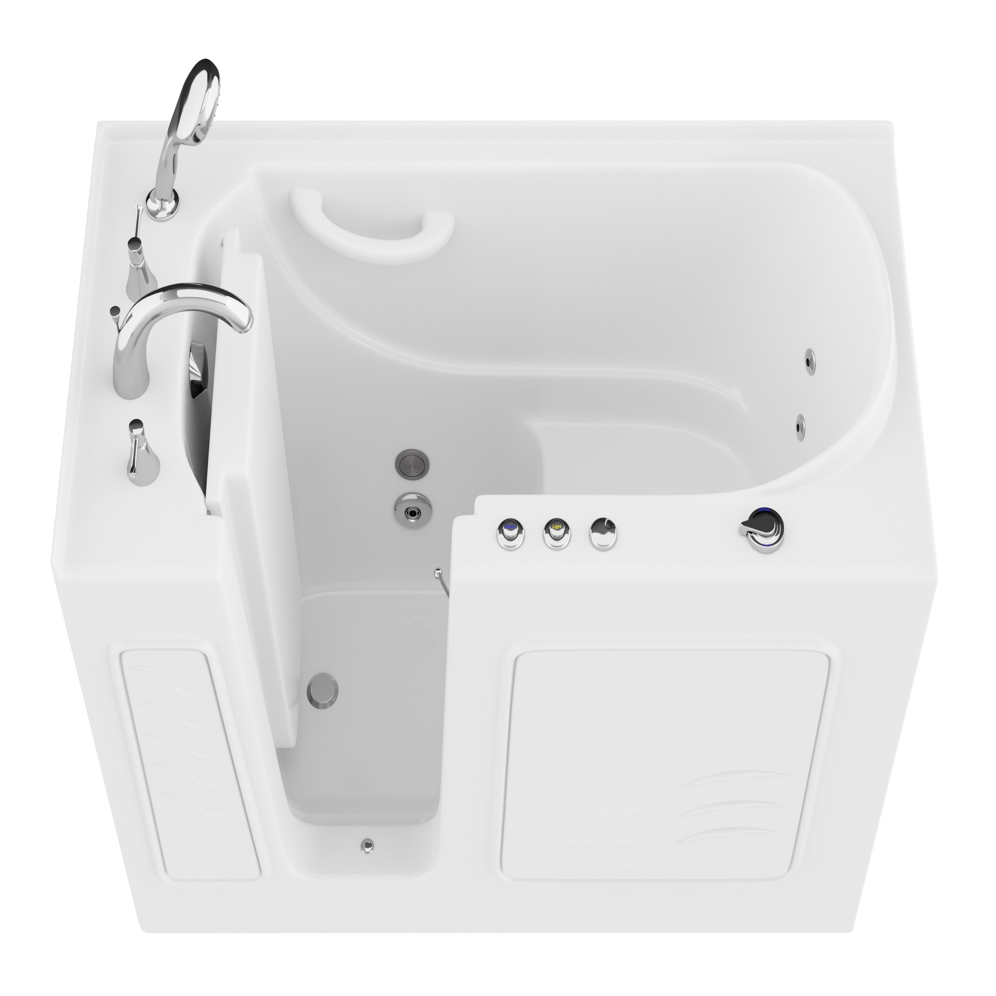 Endurance 26.375-in x 52.75-in White Acrylic Walk-In Whirlpool Tub with ...