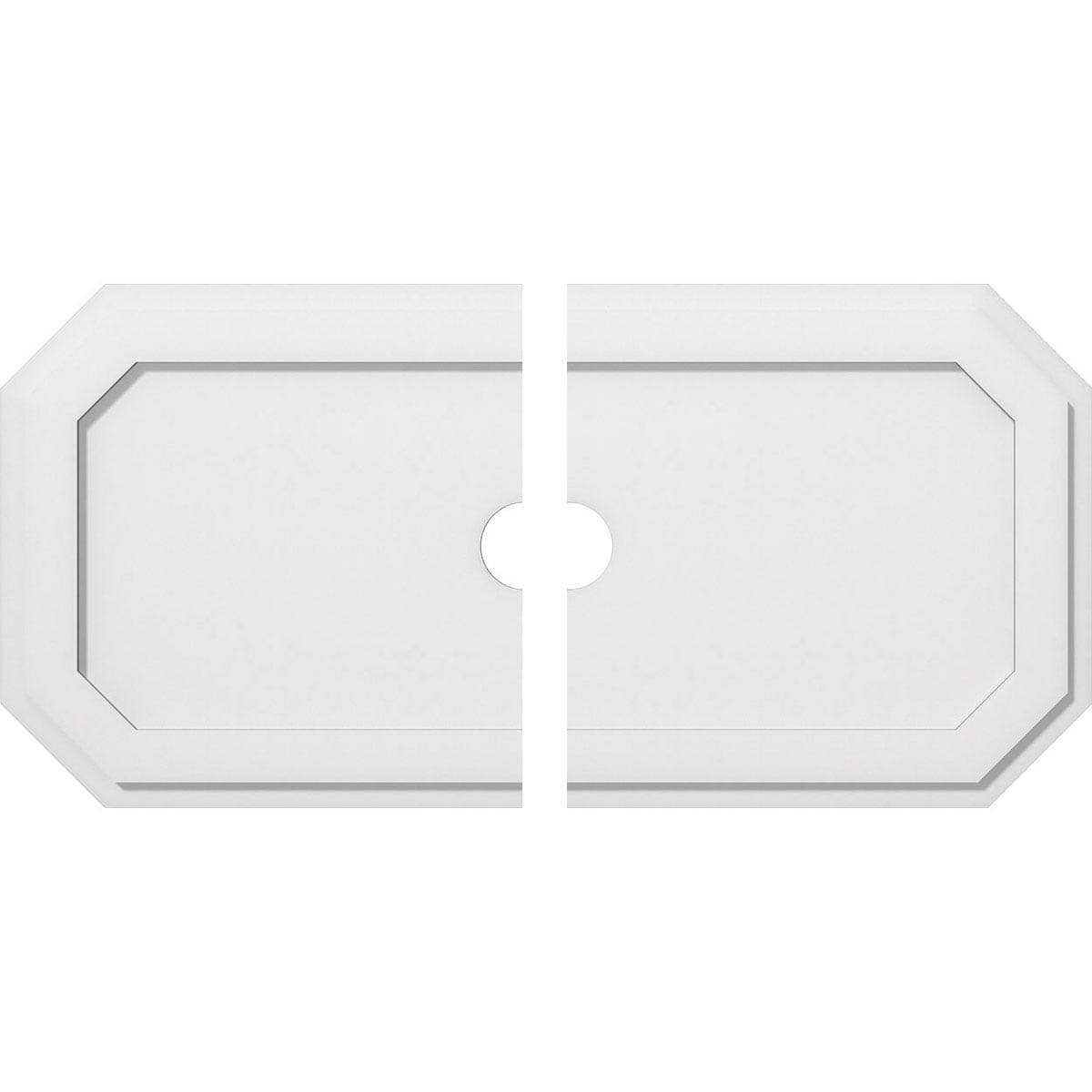 Ekena Millwork CMP36X18ED2-03000 Emerald 36-in W x 18-in L Contemporary White PVC Split Ceiling Medallion