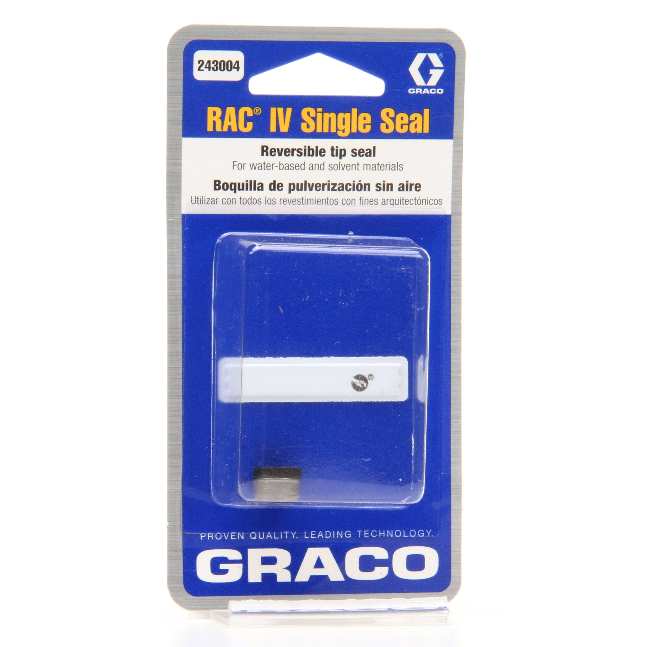 NEW Graco 243004 TrueAirless STAINLESS & RUBBER SINGLE SEAL GASKET GUN AND TIP 