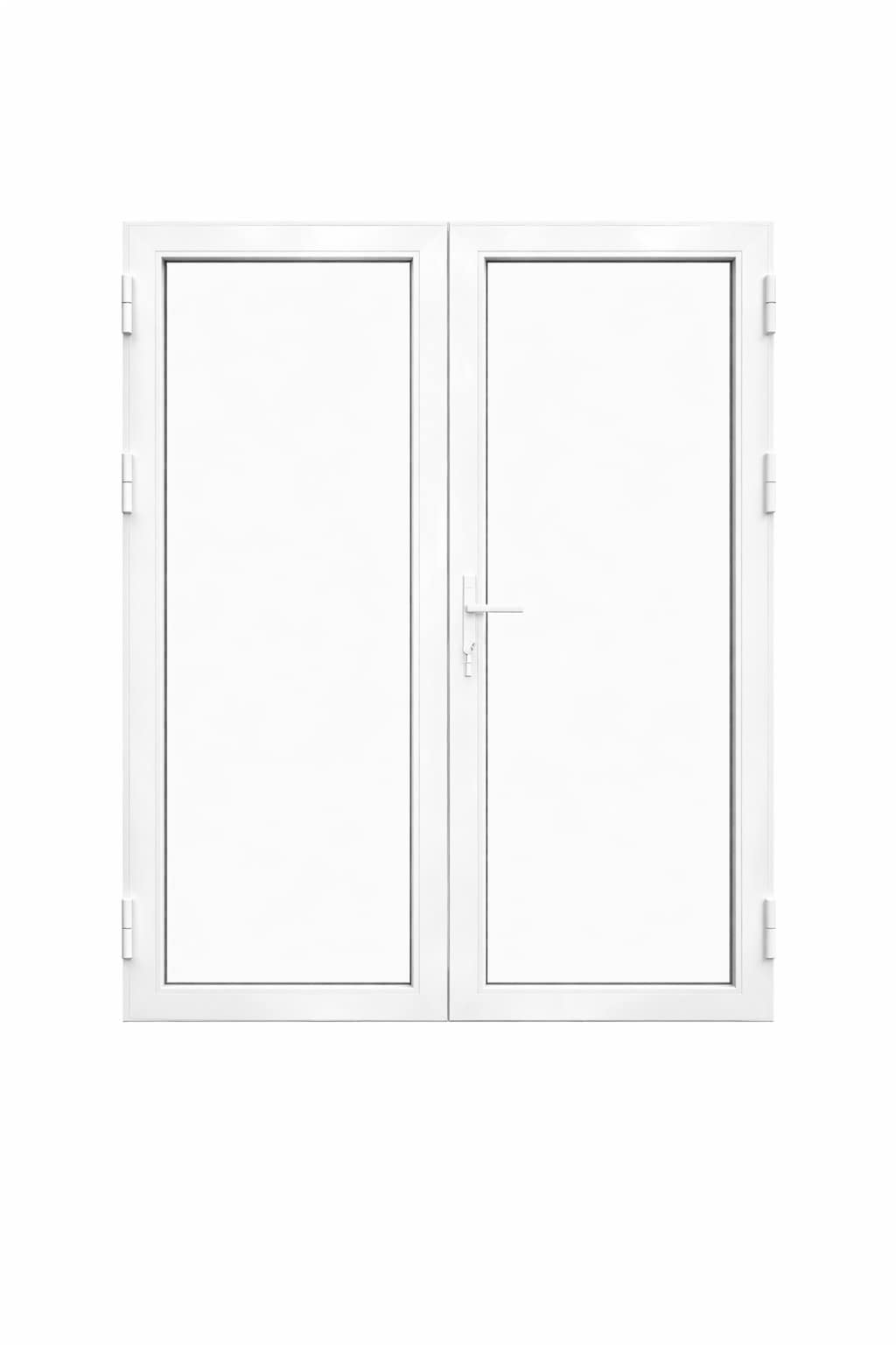 TEZA DOORS 65 Series Patio Door 62-in x 80-in x 3-in Jamb White Aluminum Right-hand outswing French Patio Door with Low-E argon Glass