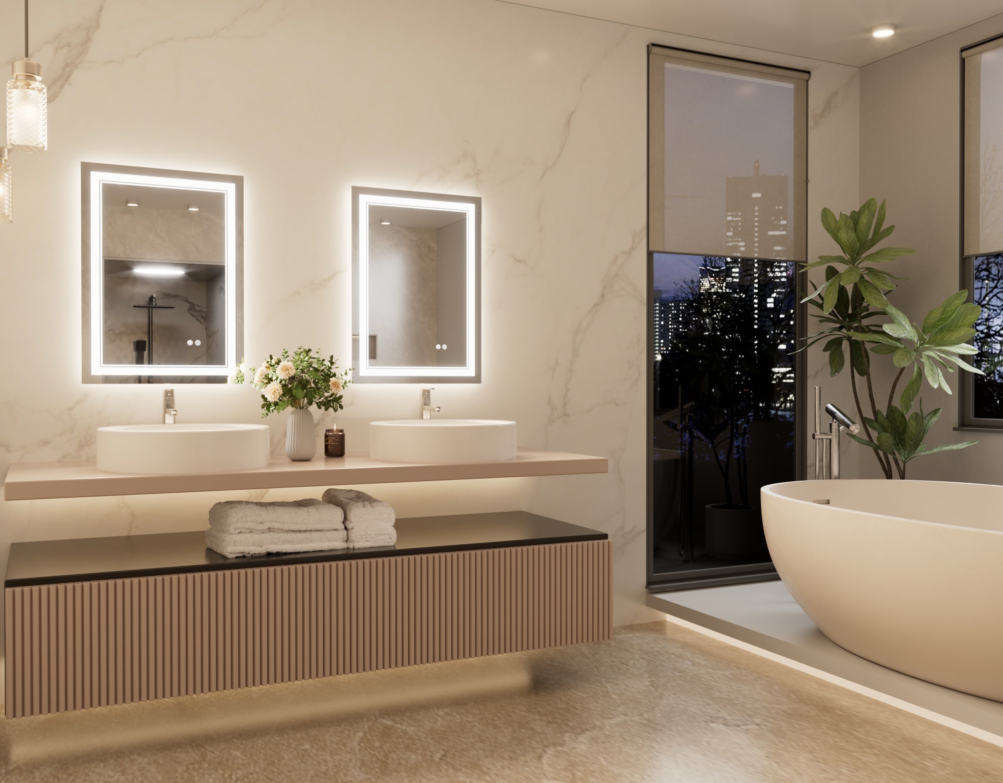 Keonjinn LW-JZ-ZGSSW-5171 Framed-Bath-Mirrors - View #2